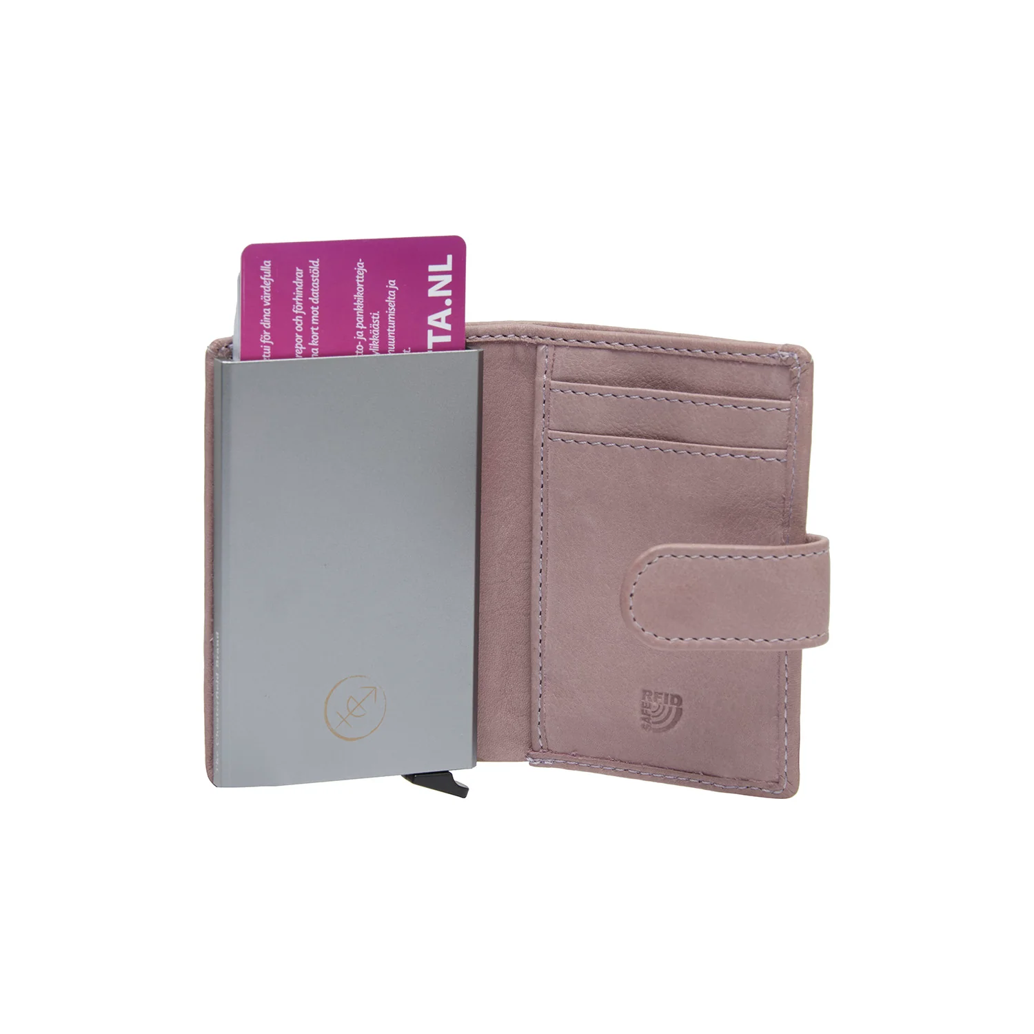 Leather Card Holder Lavender Lilac Kaunas - Image 3