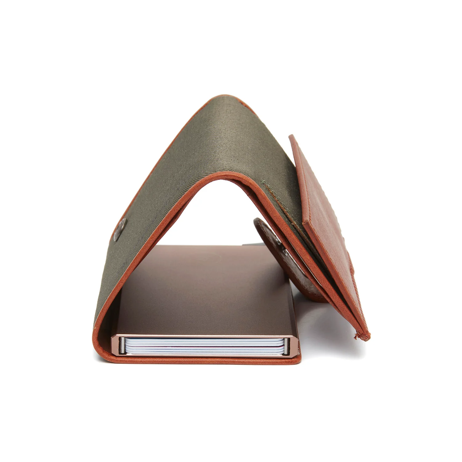 Leather Card Holder Steel Green Sabana - Image 3