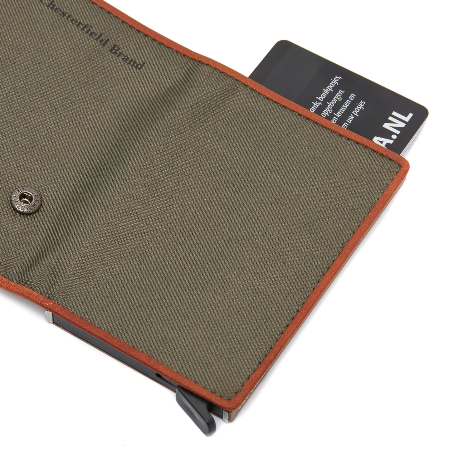 Leather Card Holder Steel Green Sabana - Image 4