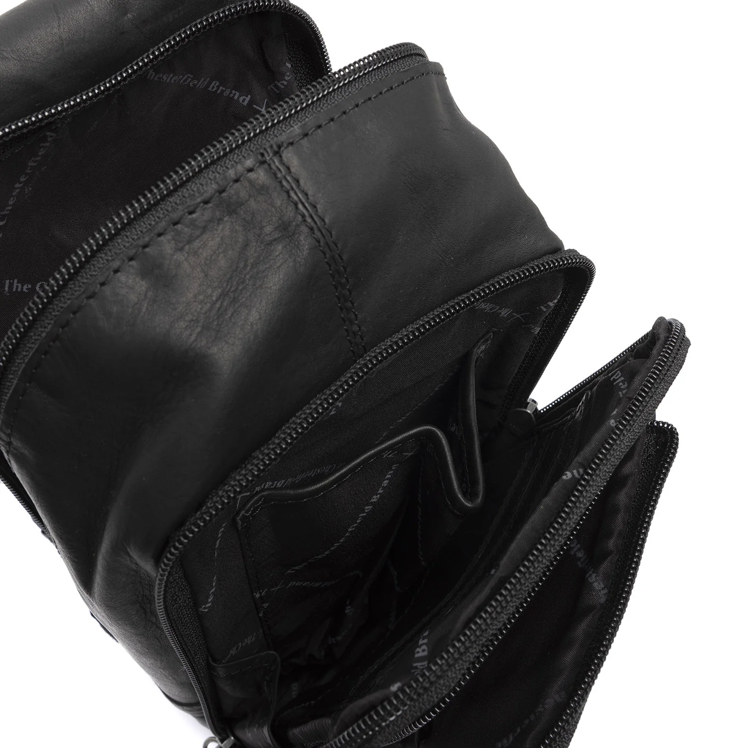 Leather Sling Bag Black Riga - Image 3