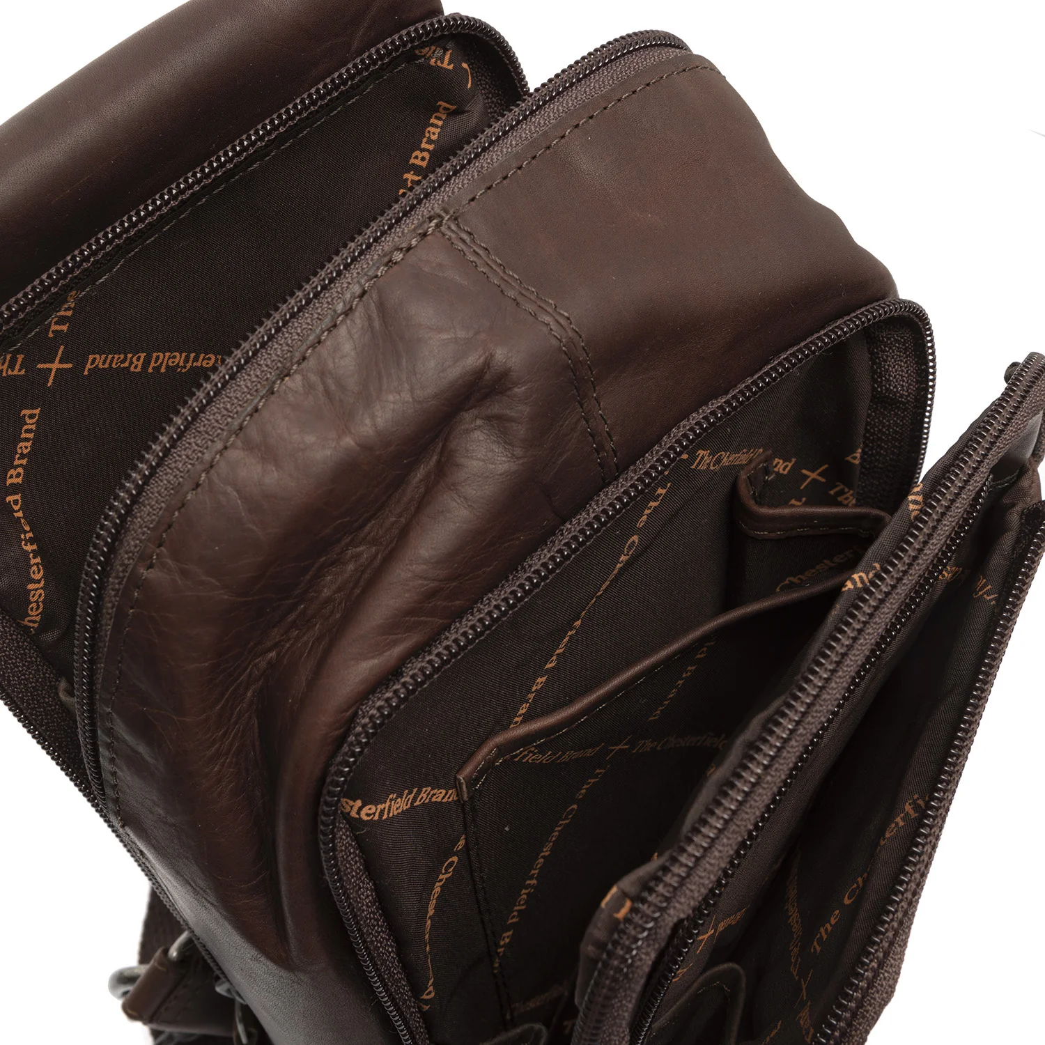 Leather Sling Bag Brown Riga - Image 3