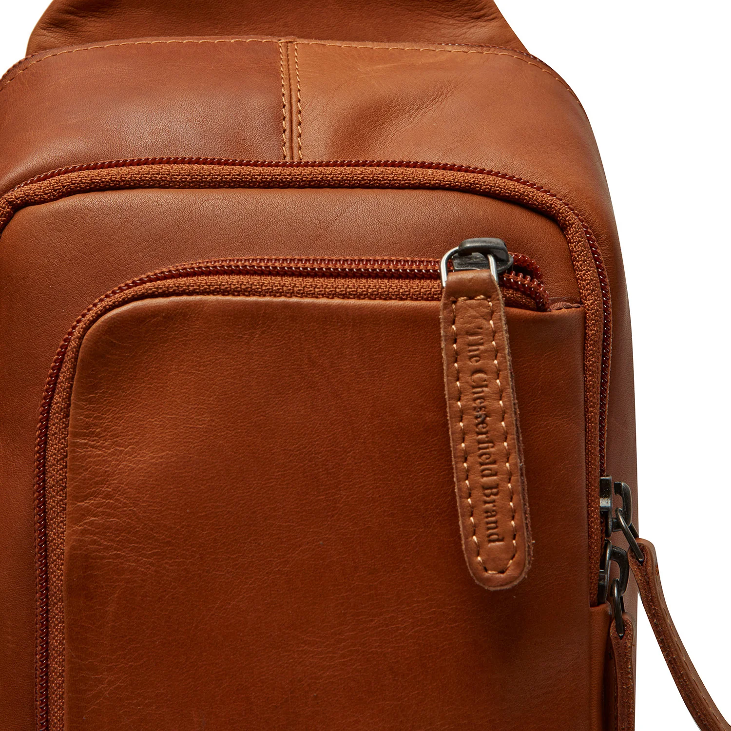 Leather Sling Bag Cognac Riga - Image 5