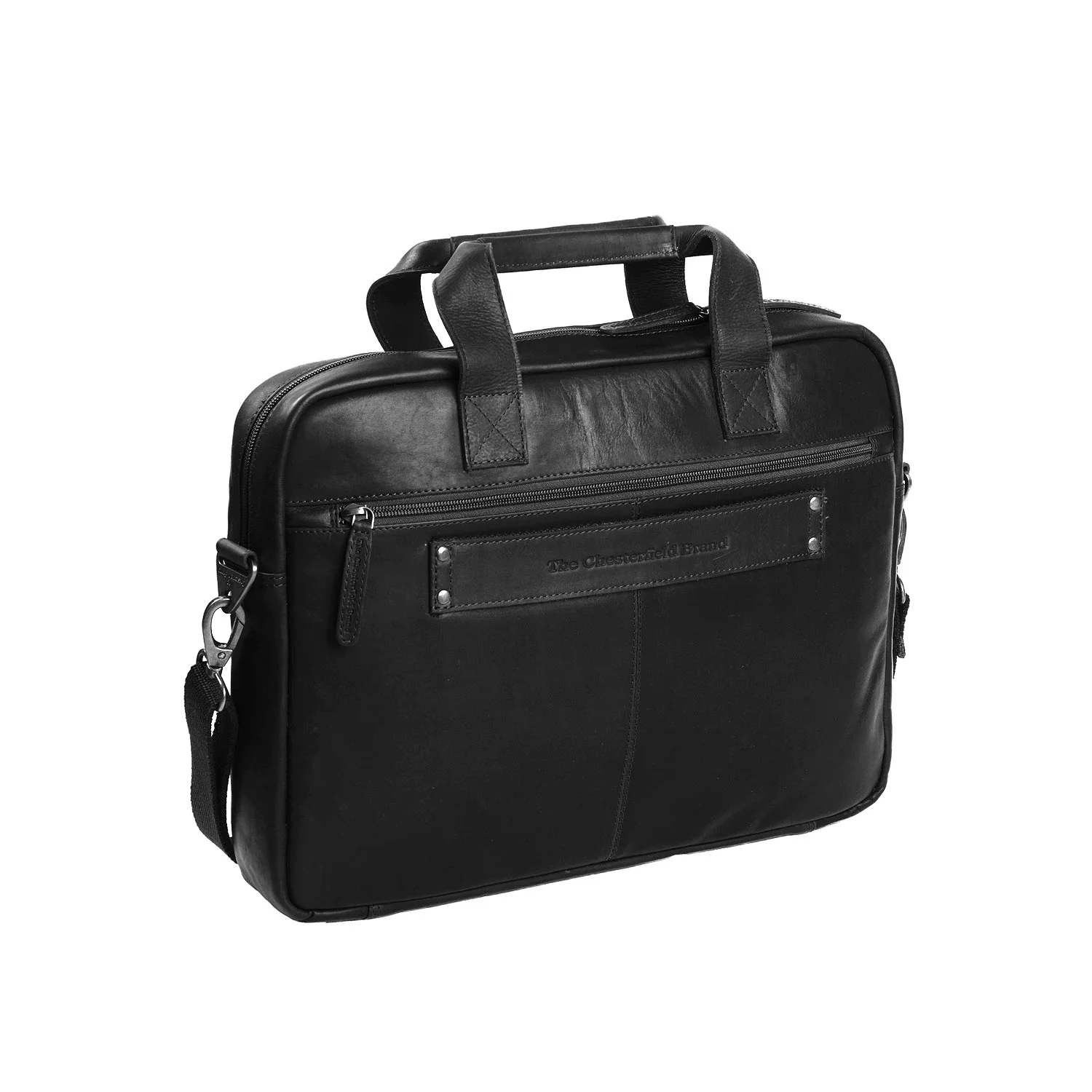 Leather Laptop Bag Black Calvi - Image 4