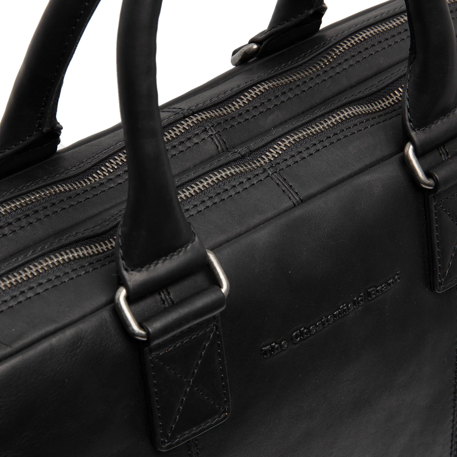 Leather Laptop Bag Black Fabian - Image 2
