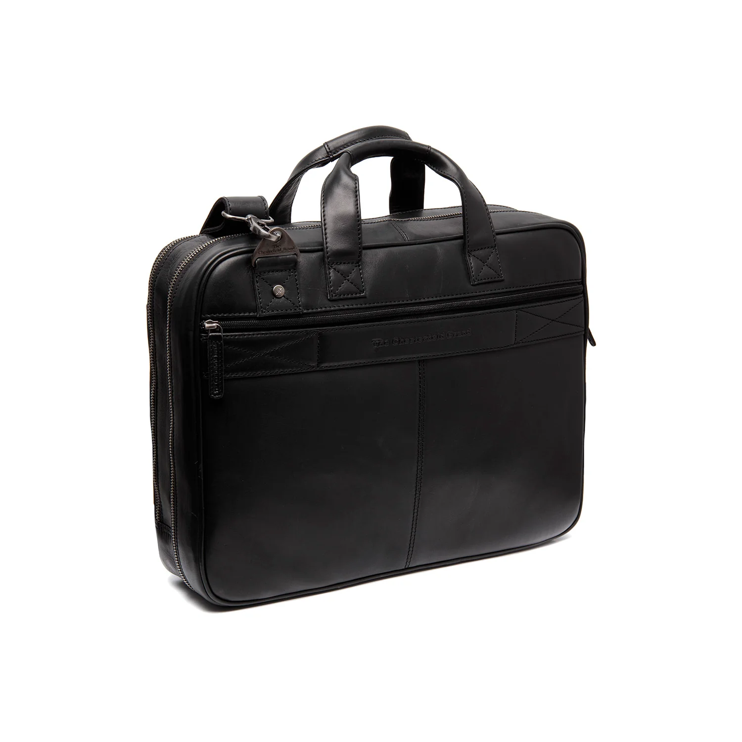 Leather Laptop Bag Black Iseo - Image 8