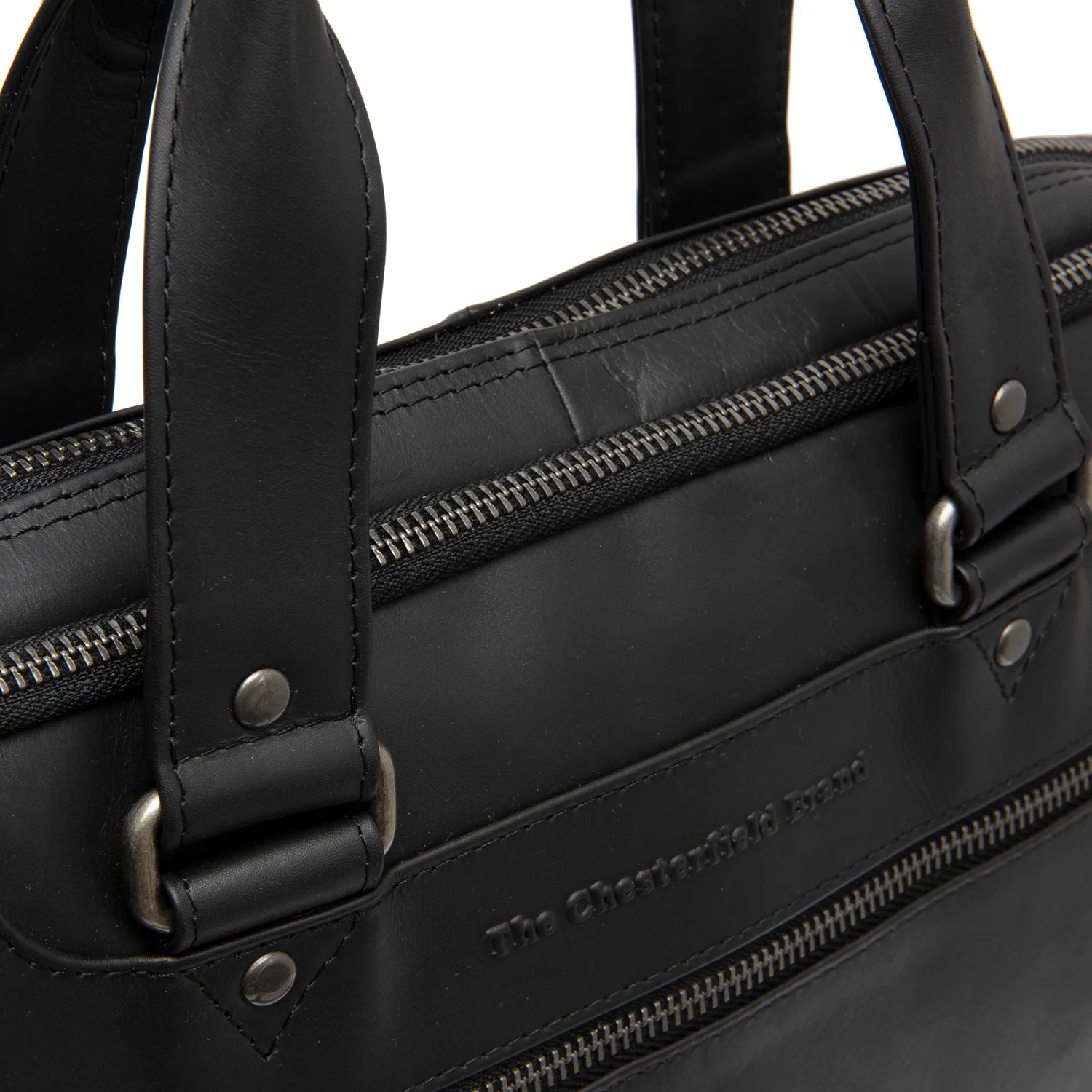 Leather Laptop Bag Black Montara - Image 5