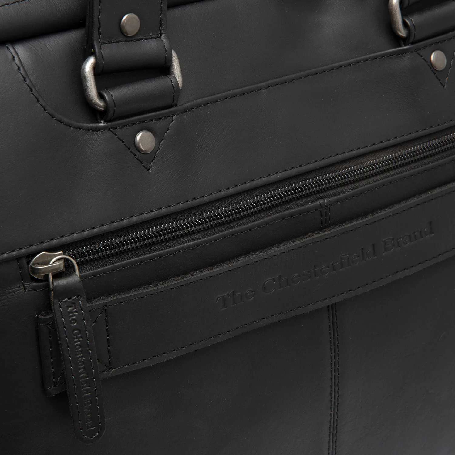 Leather Laptop Bag Black Montara - Image 6