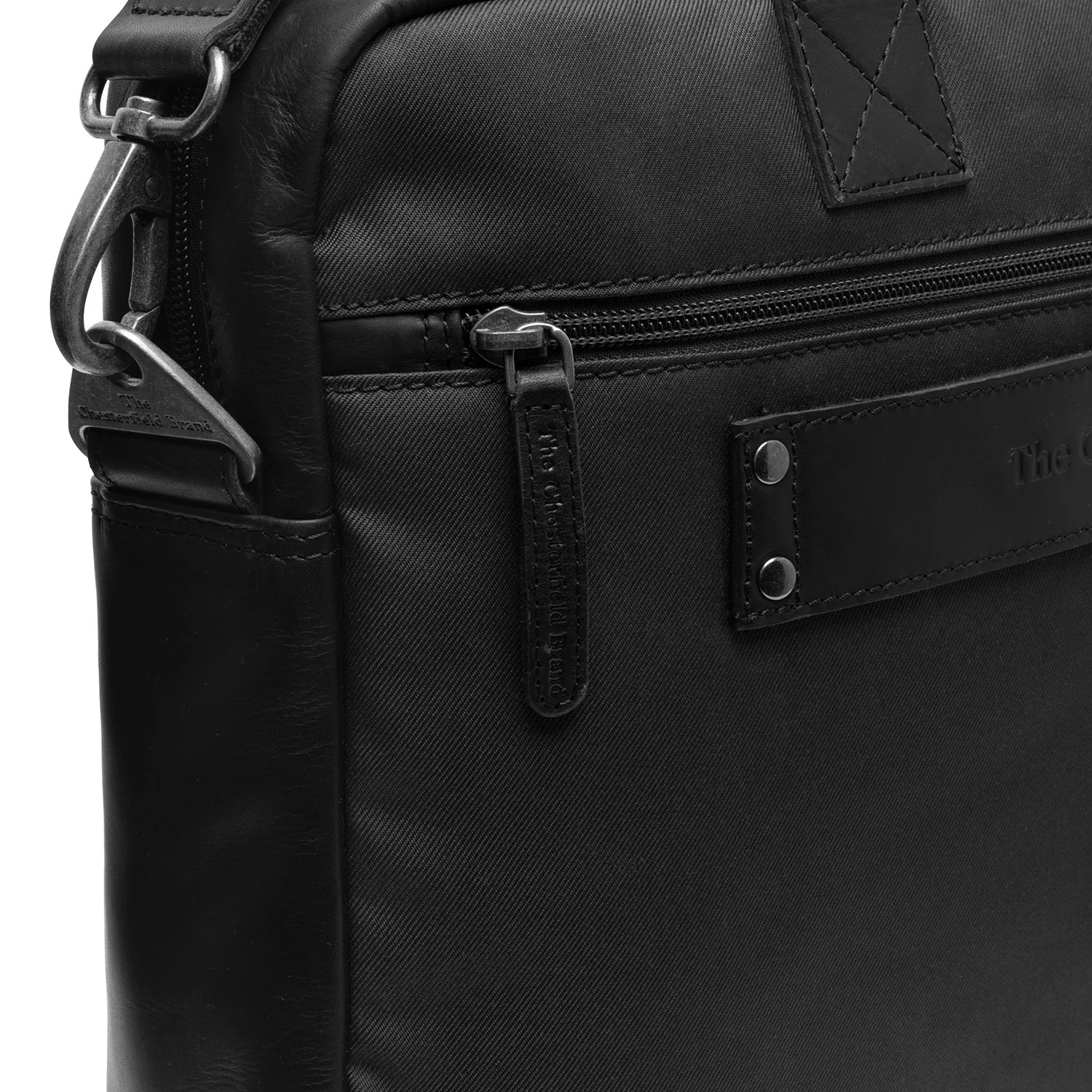 Leather Laptop Bag Black Narvik - Image 2