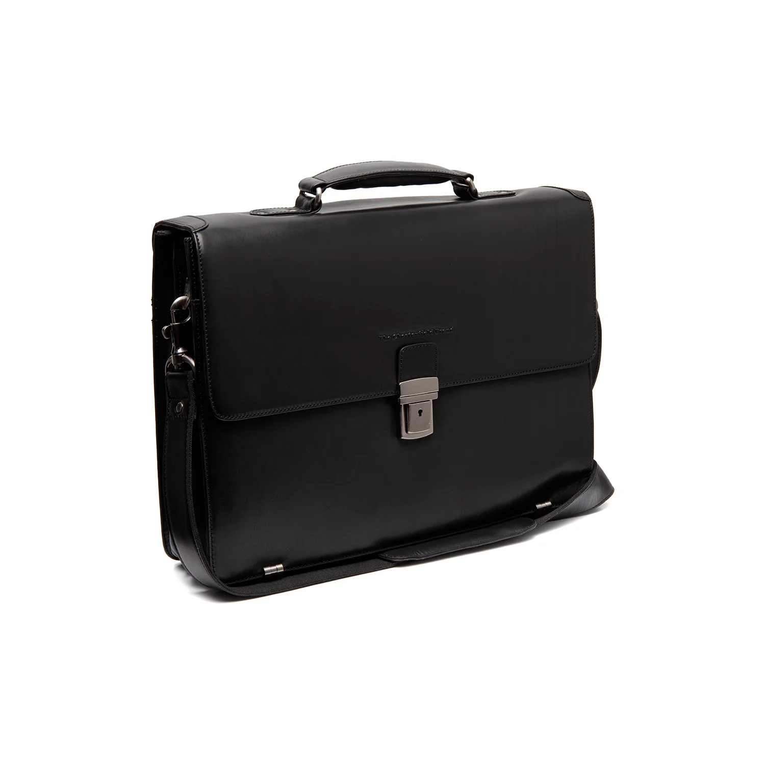 Leather Briefcase Black Salvatore