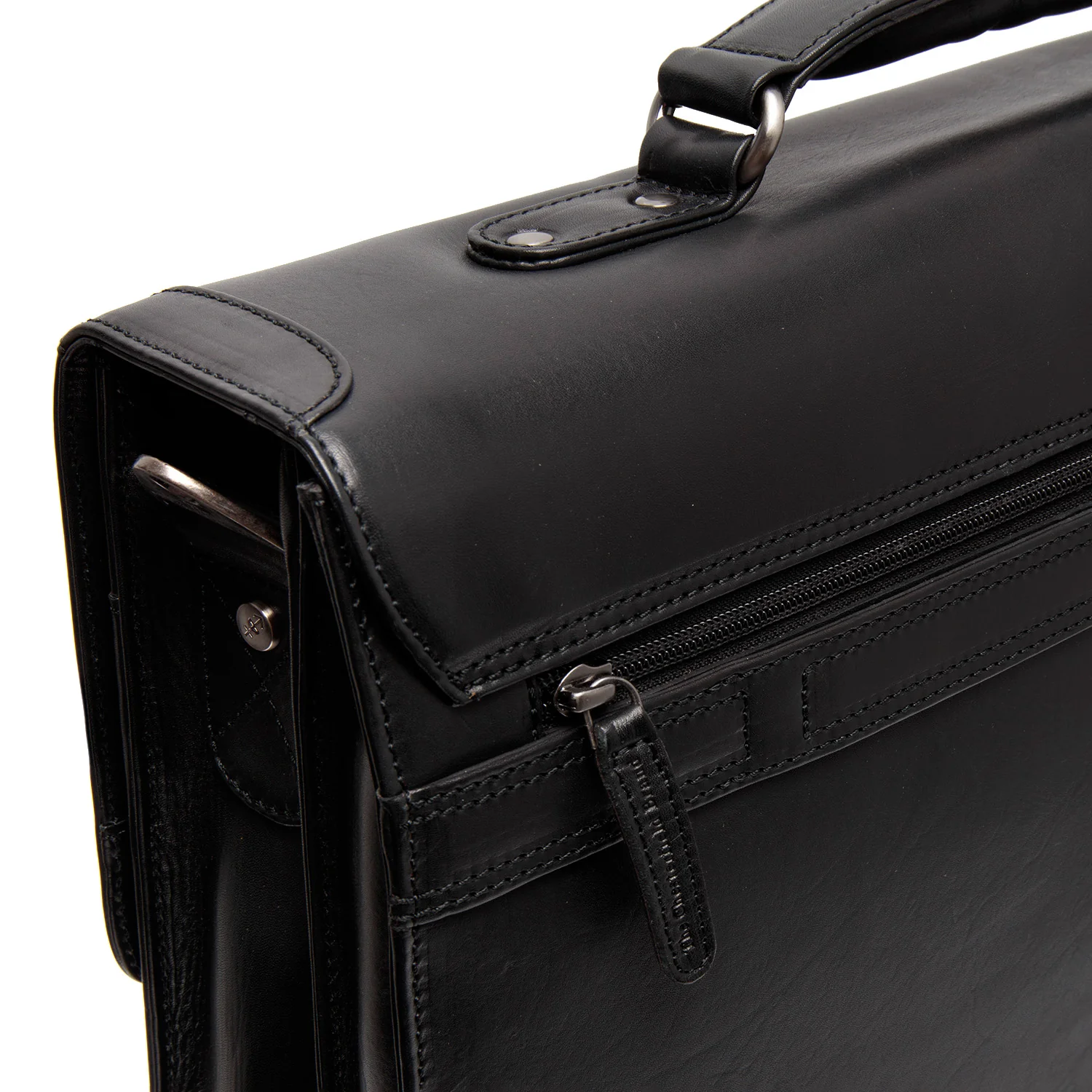 Leather Briefcase Black Salvatore - Image 5