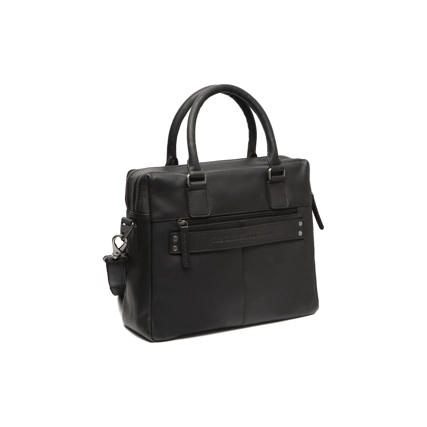 Leather Laptop Bag Black Santiago - Image 5