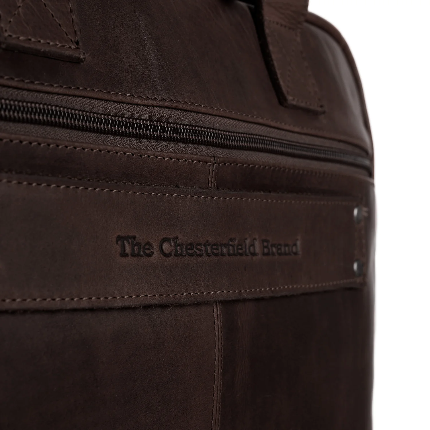 Leather Laptop Bag Brown Calvi - Image 7