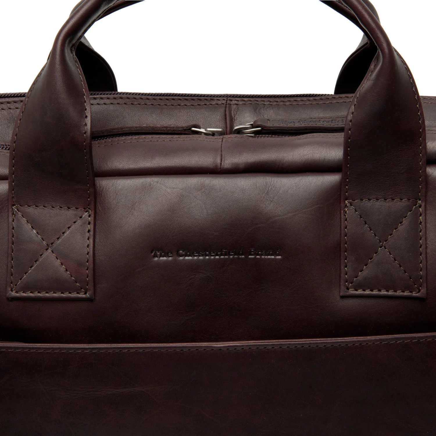 Leather Laptop Bag Brown Frazer - Image 4