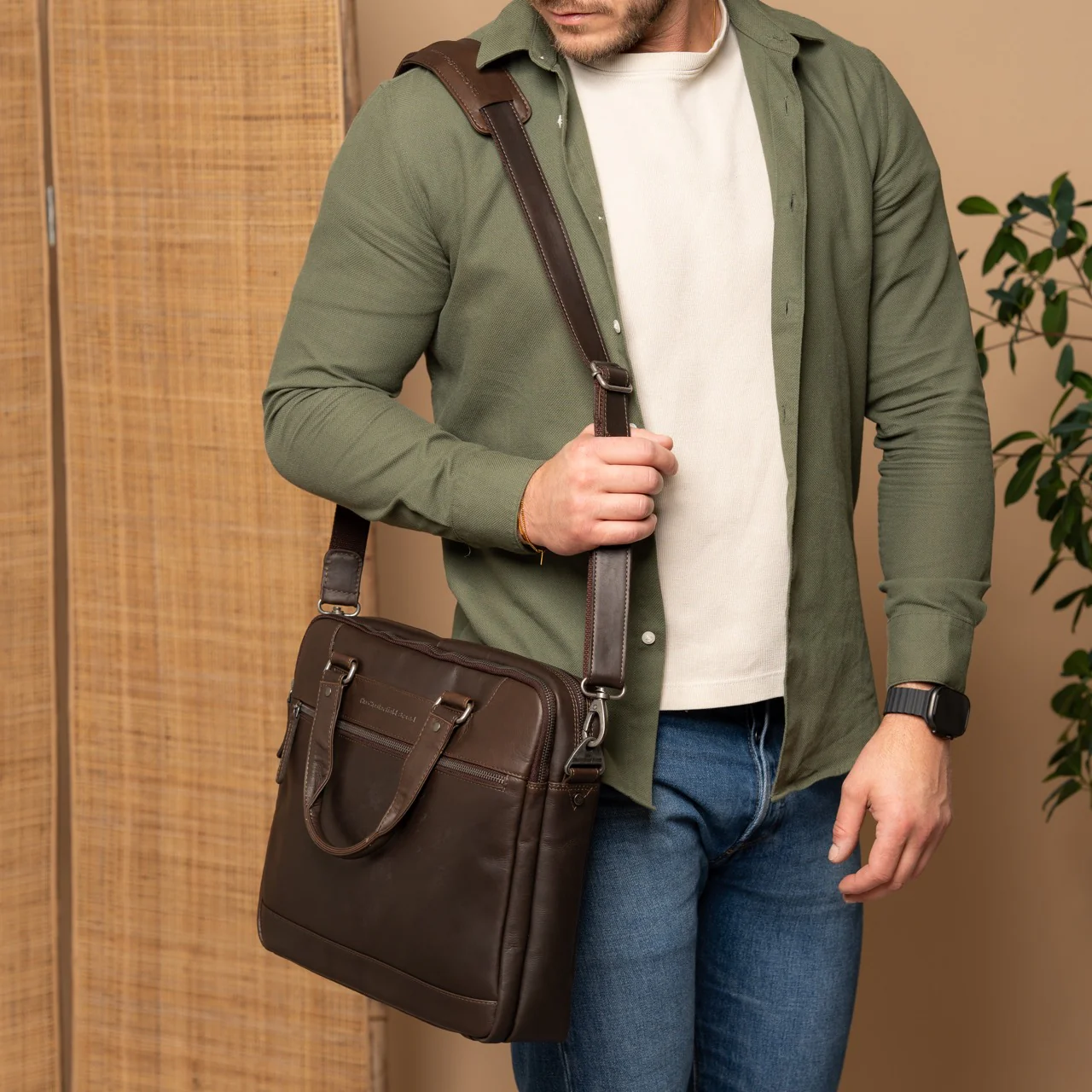 Leather Laptop Bag Brown Montara - Image 4