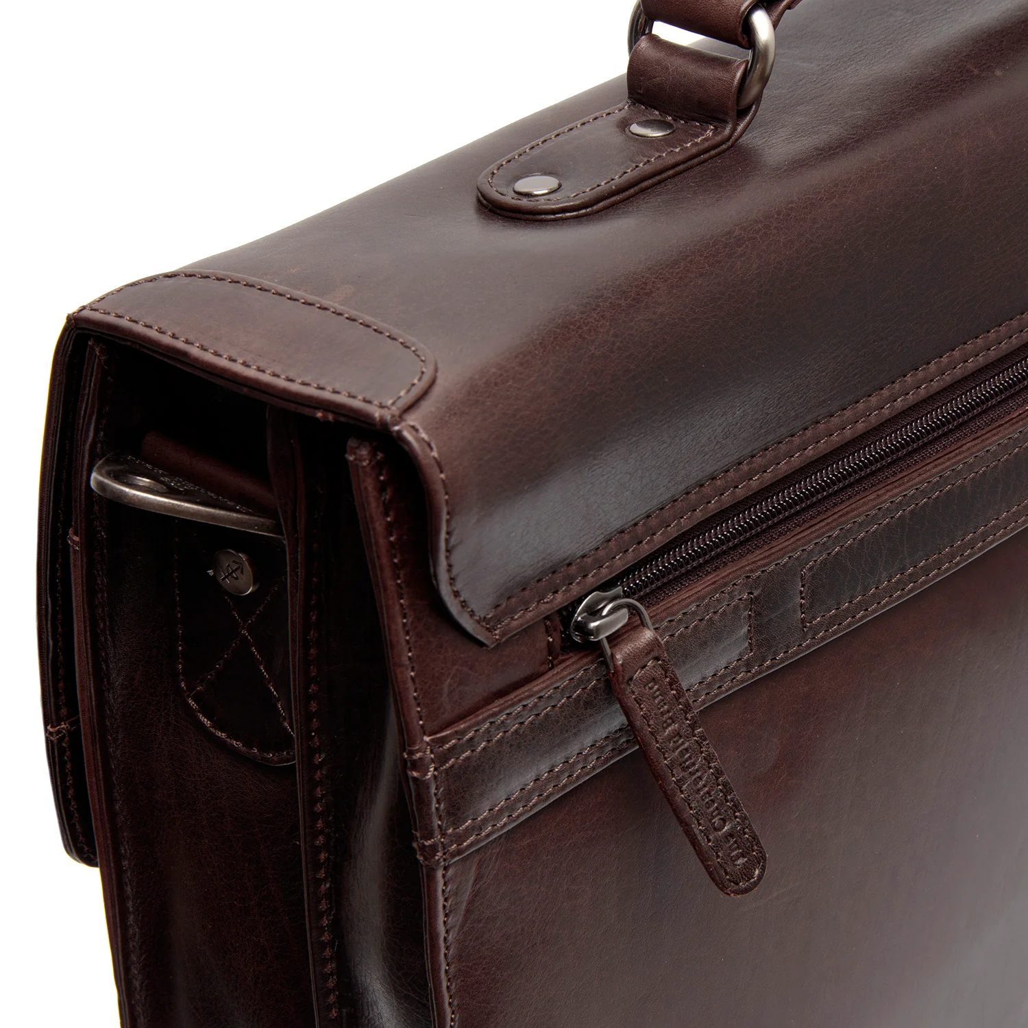 Leather Briefcase Brown Salvatore - Image 7