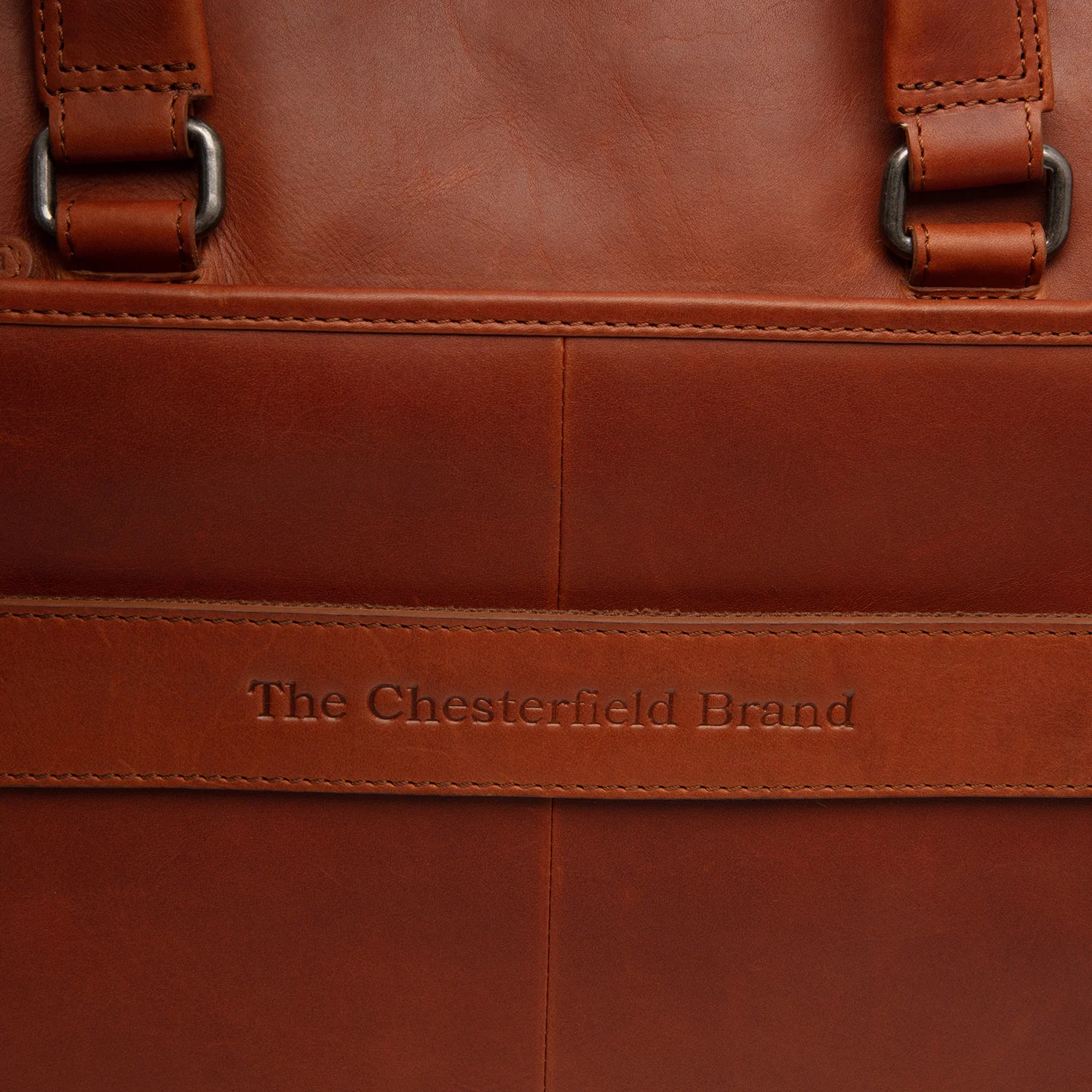 Leather Laptop Bag Cognac Elvas - Image 7