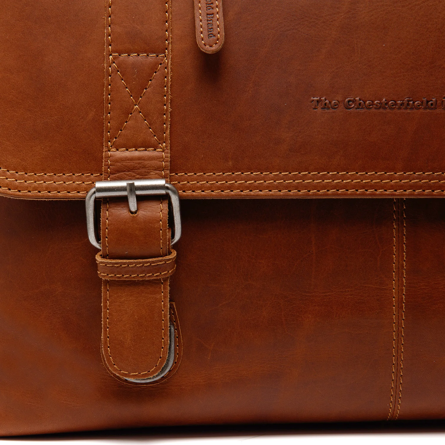 Leather Laptop Bag Cognac Imperia - Image 4