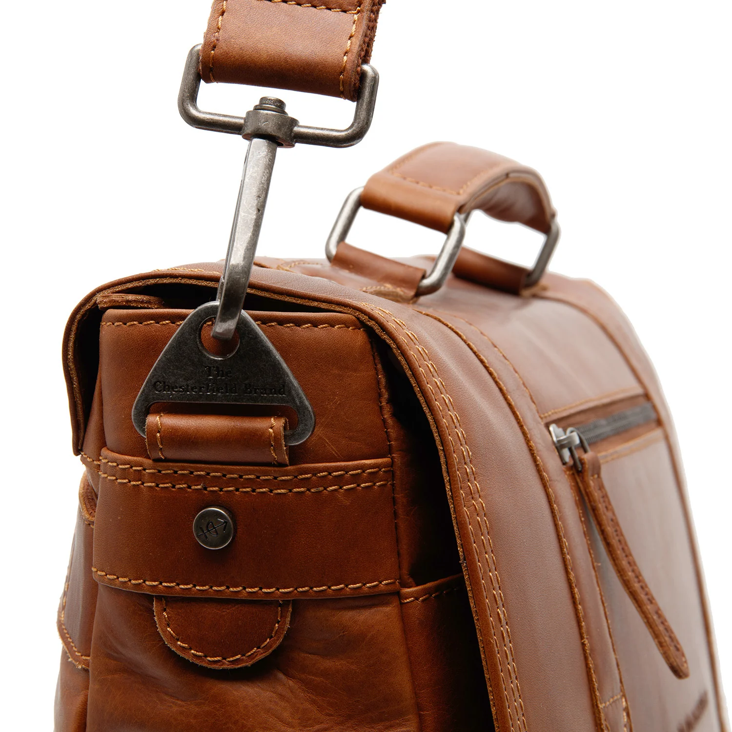 Leather Laptop Bag Cognac Imperia - Image 5