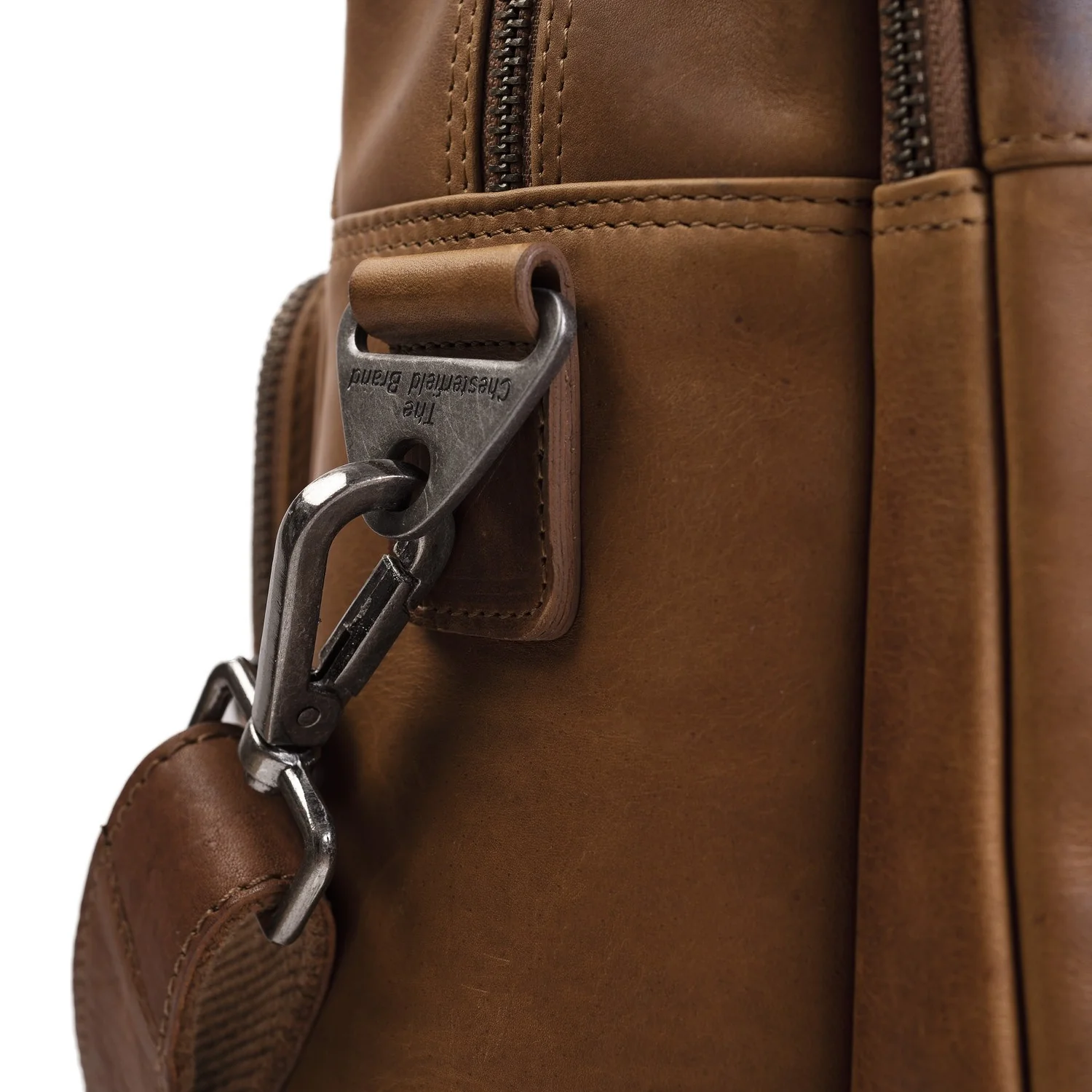 Leather Laptop Bag Cognac Misha - Image 4
