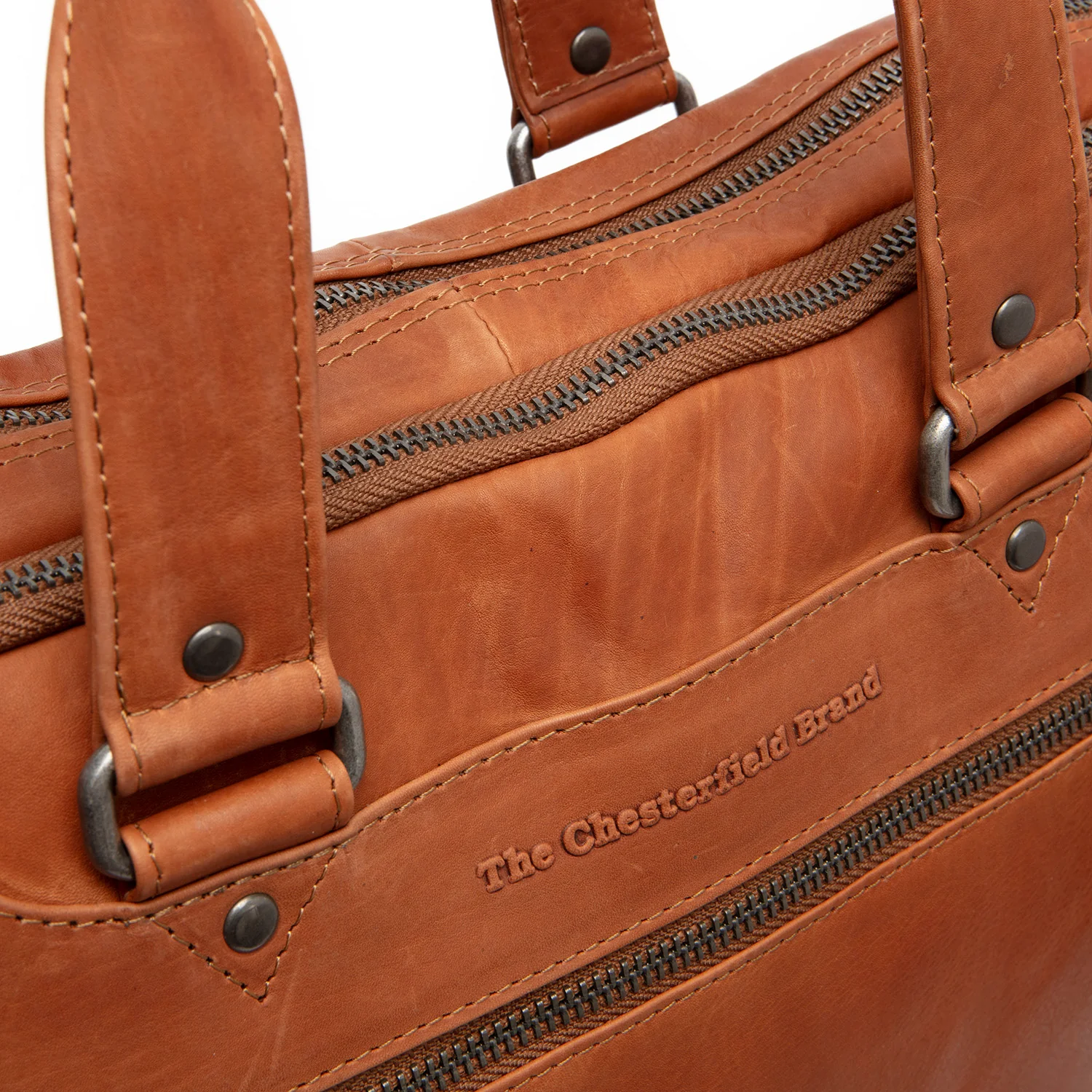 Leather Laptop Bag Cognac Montara - Image 2