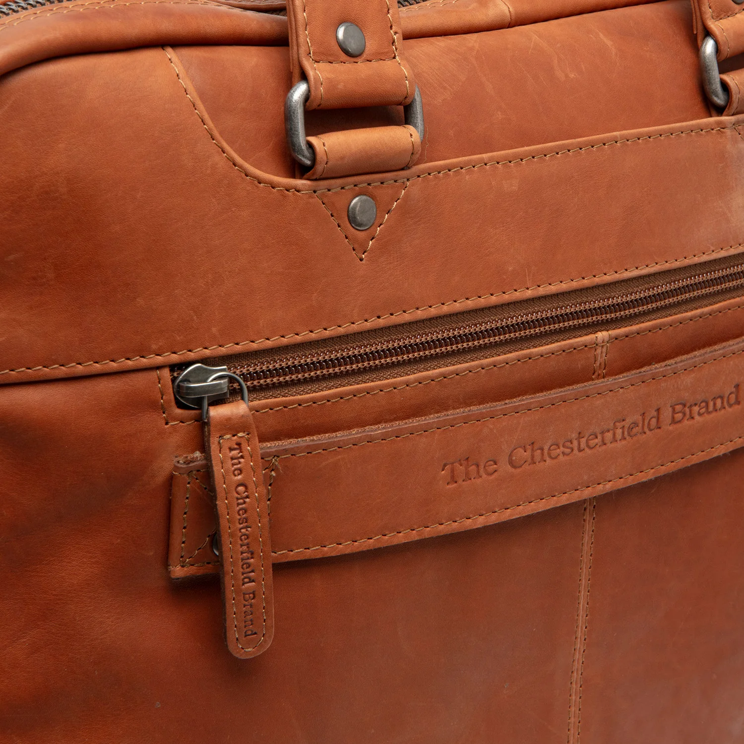 Leather Laptop Bag Cognac Montara - Image 3