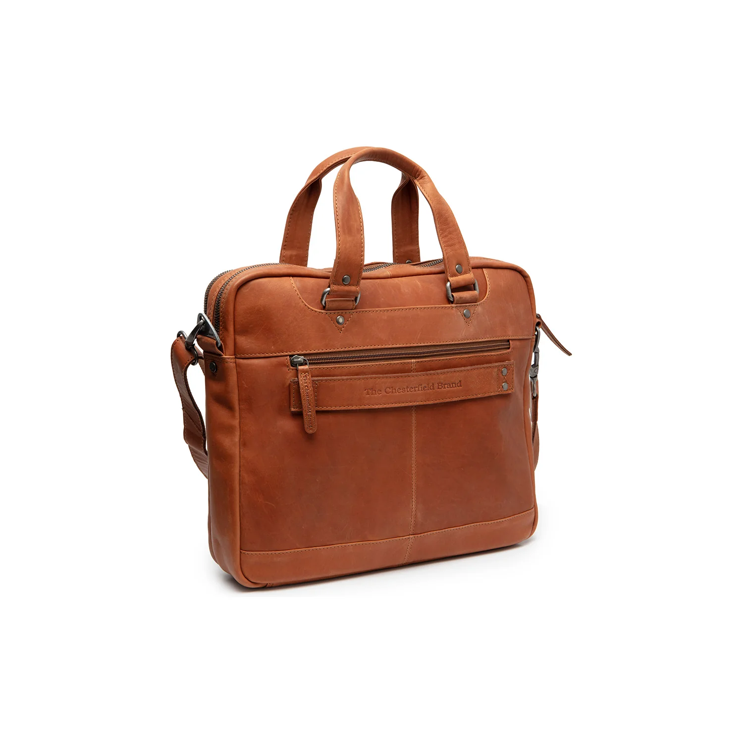 Leather Laptop Bag Cognac Montara - Image 6