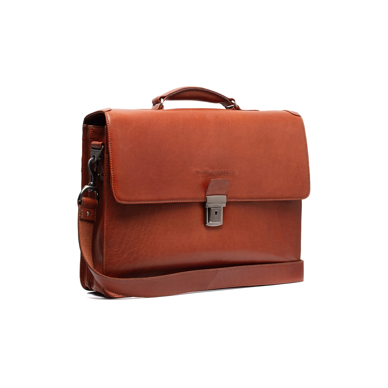Leather Briefcase Cognac Salvatore