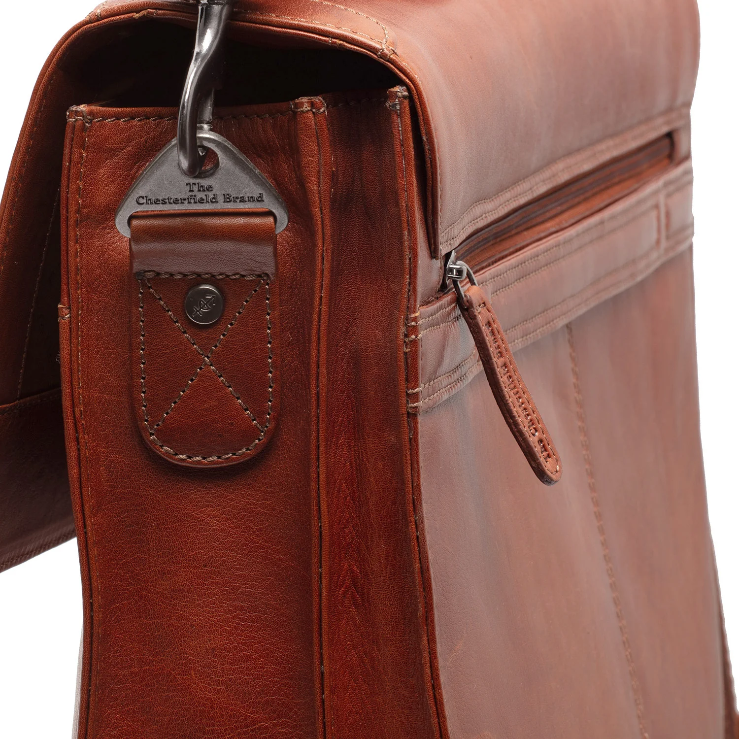 Leather Briefcase Cognac Salvatore - Image 7