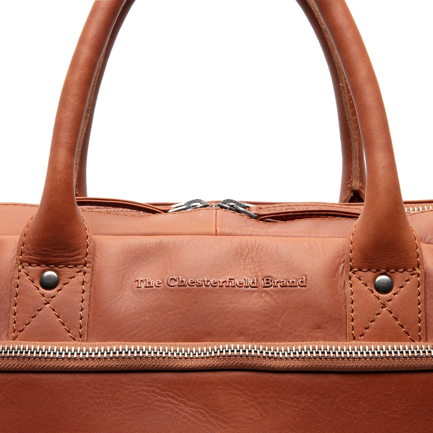 Leather Laptop Bag Cognac Tacama - Image 4