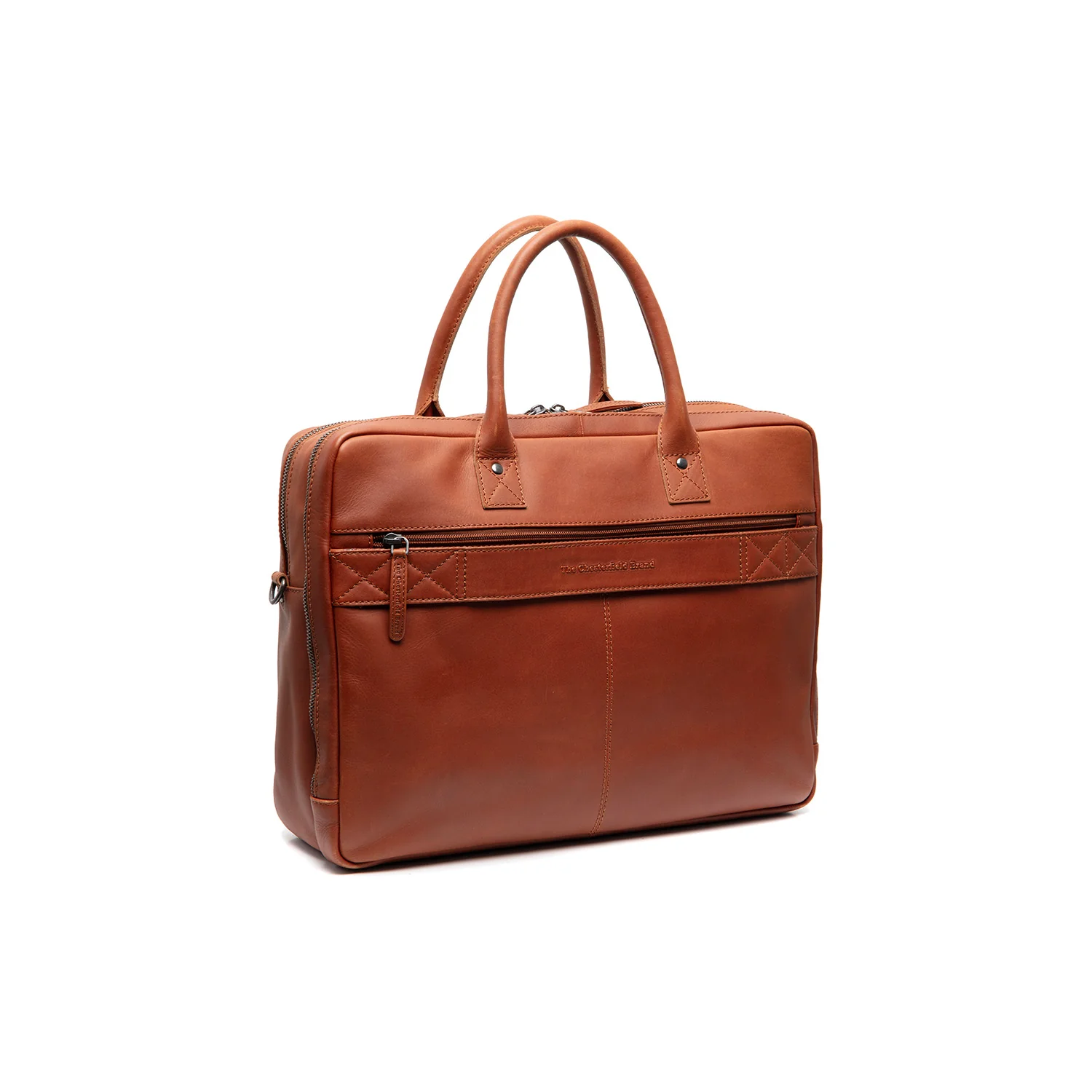 Leather Laptop Bag Cognac Tacama - Image 8