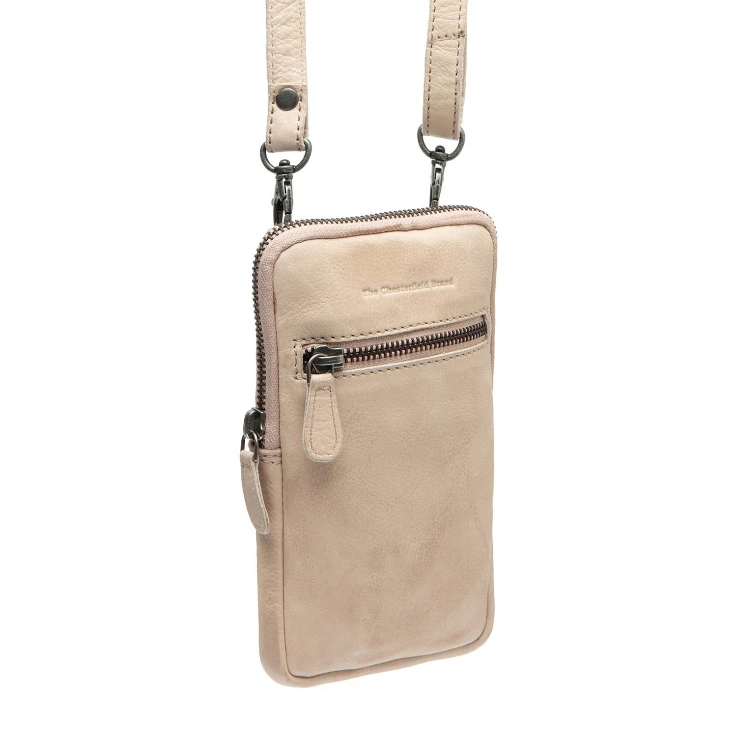Leather Phone Bag Beige Salta