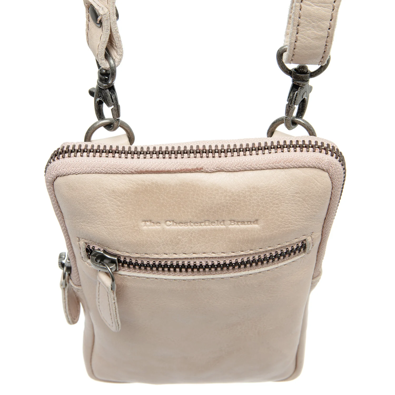 Leather Phone Bag Beige Salta - Image 4