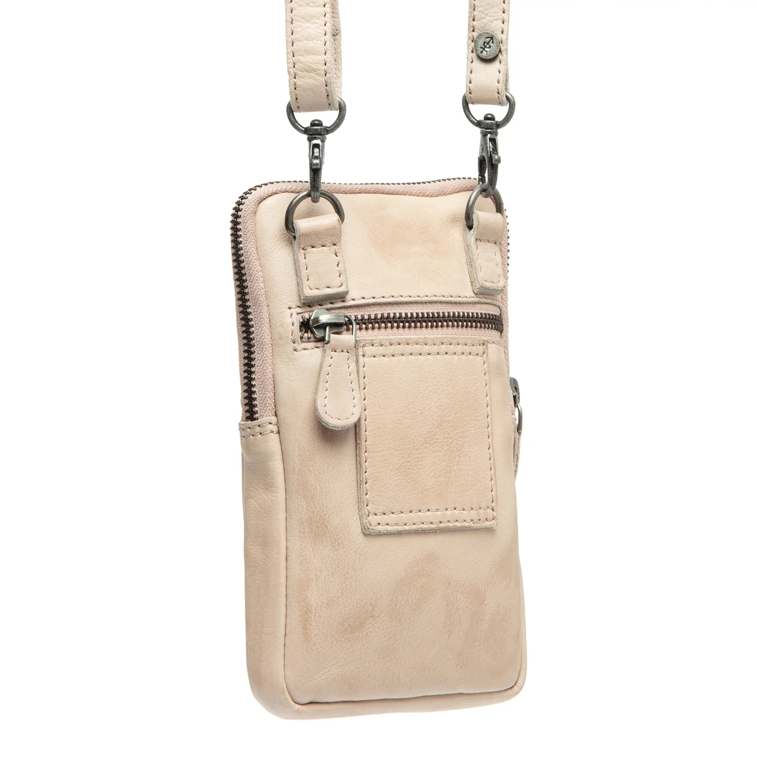 Leather Phone Bag Beige Salta - Image 7