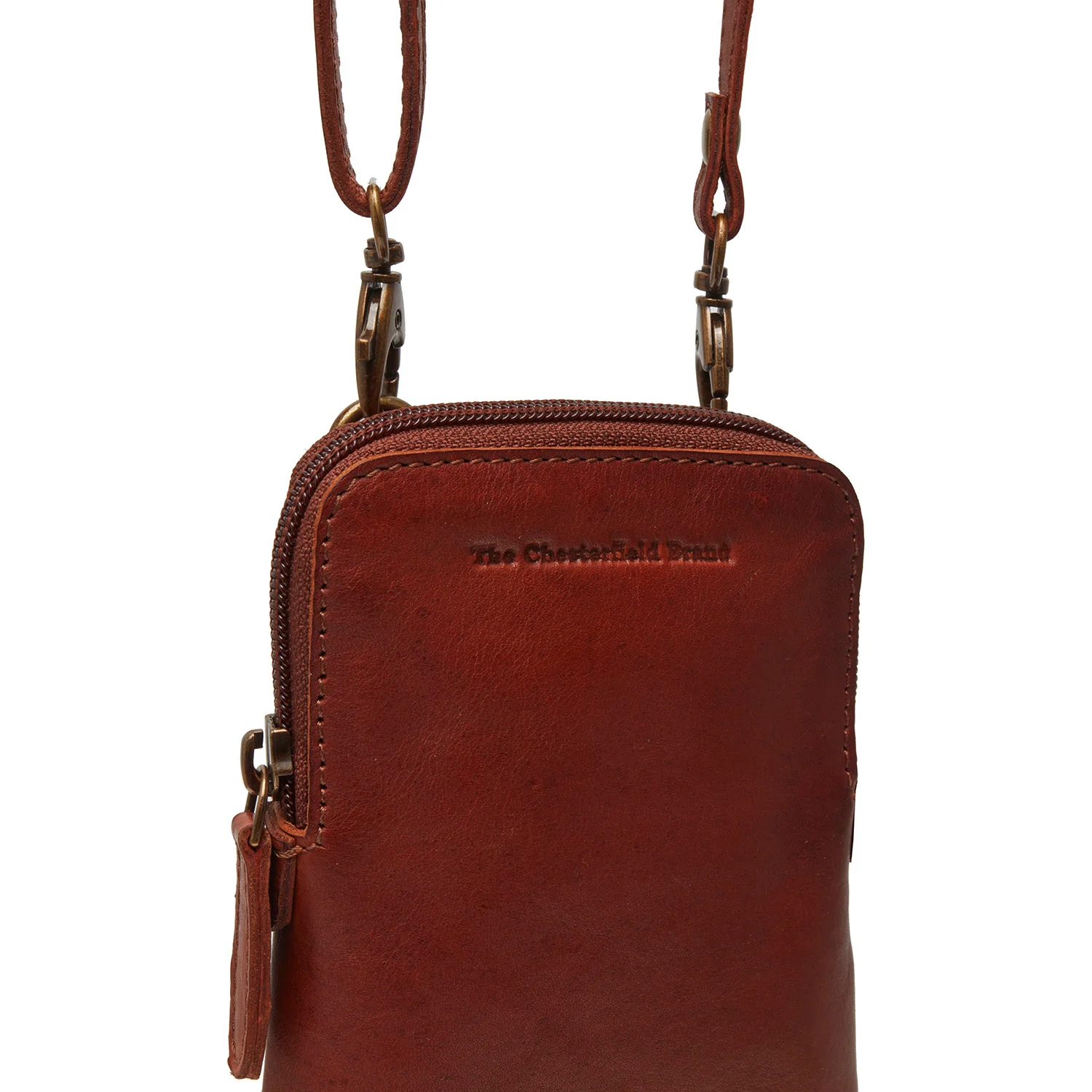 Leather Phone Bag Cognac Cuba - Image 4