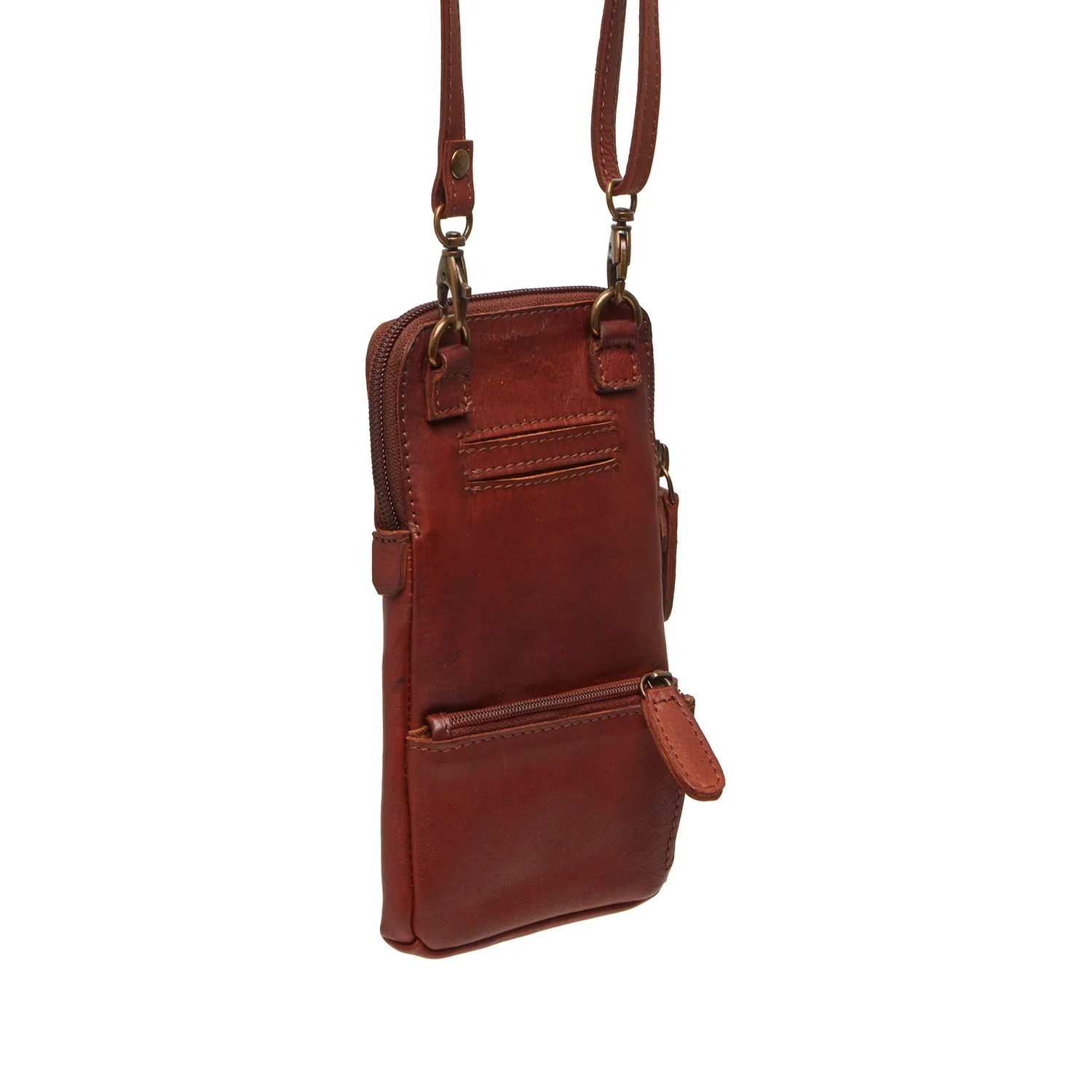 Leather Phone Bag Cognac Cuba - Image 5
