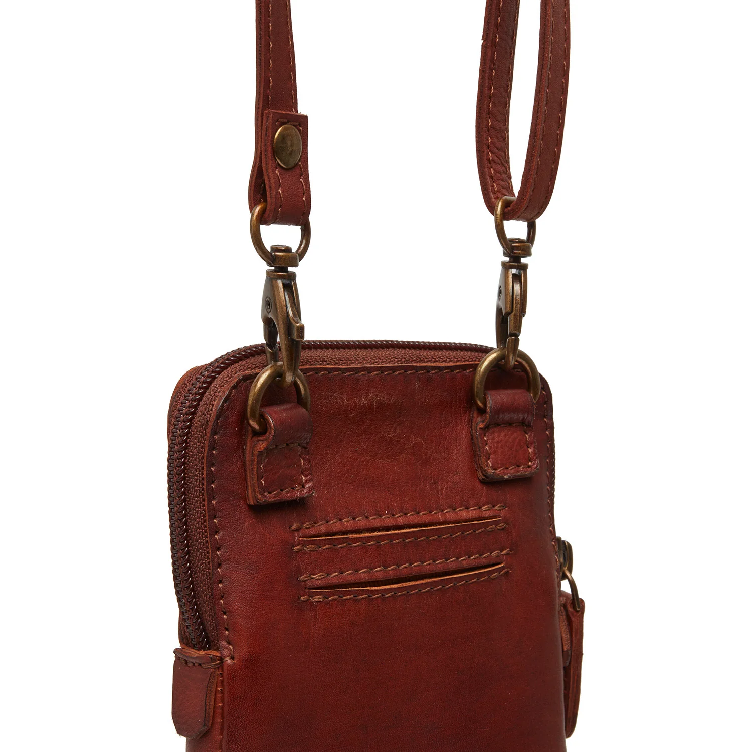 Leather Phone Bag Cognac Cuba - Image 6