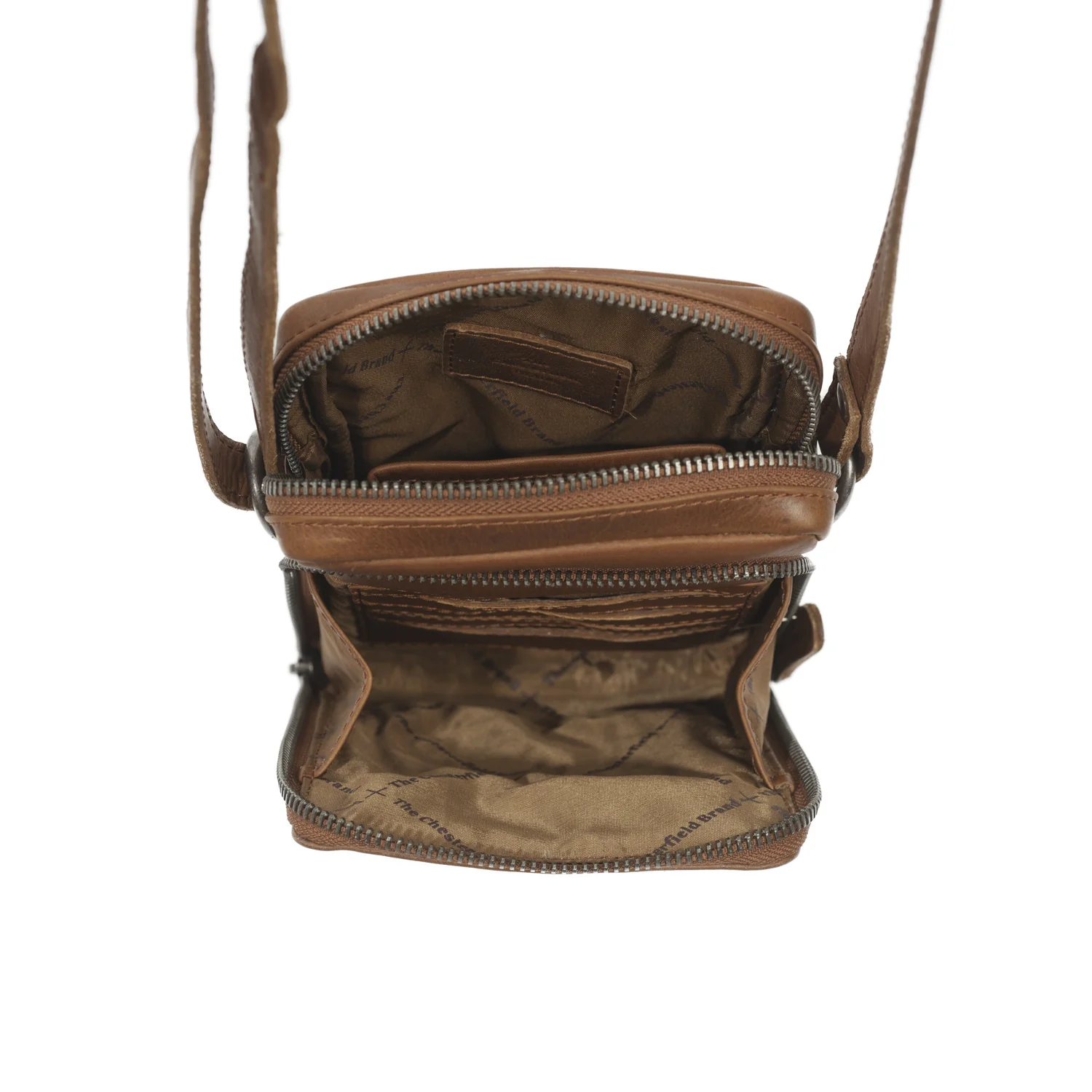Leather Phone Bag Cognac Hamilton - Image 5