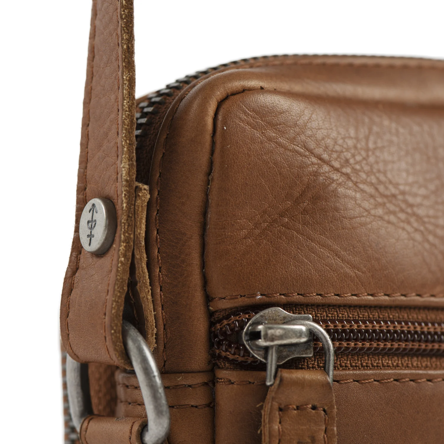 Leather Phone Bag Cognac Hamilton - Image 8