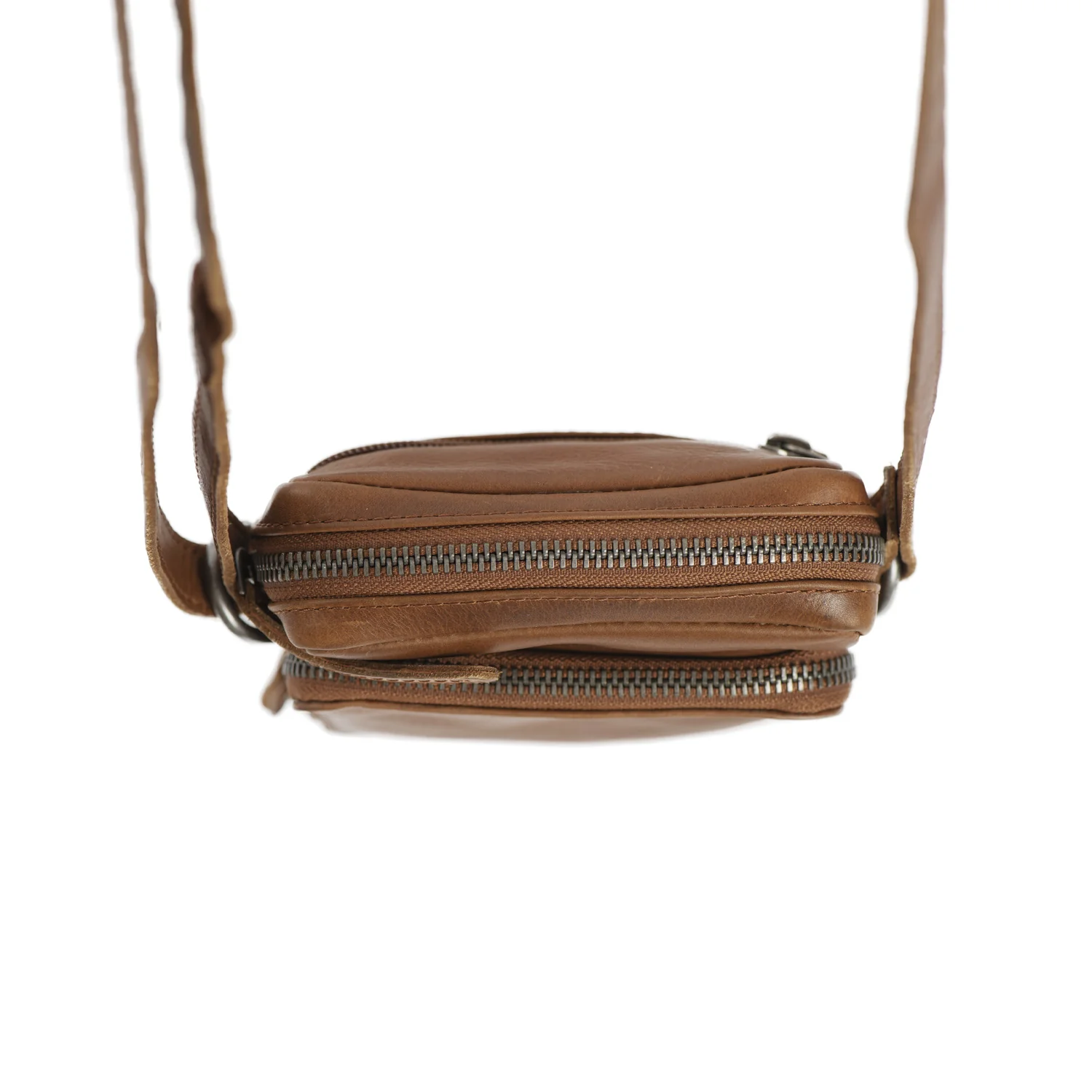 Leather Phone Bag Cognac Hamilton - Image 9