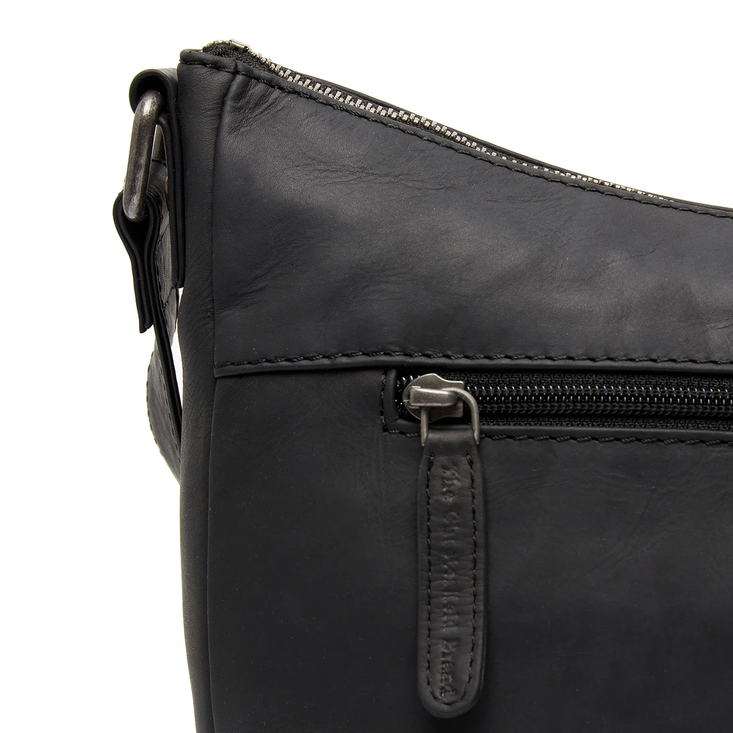 Leather Crossbody Bag Black Henderson - Image 5