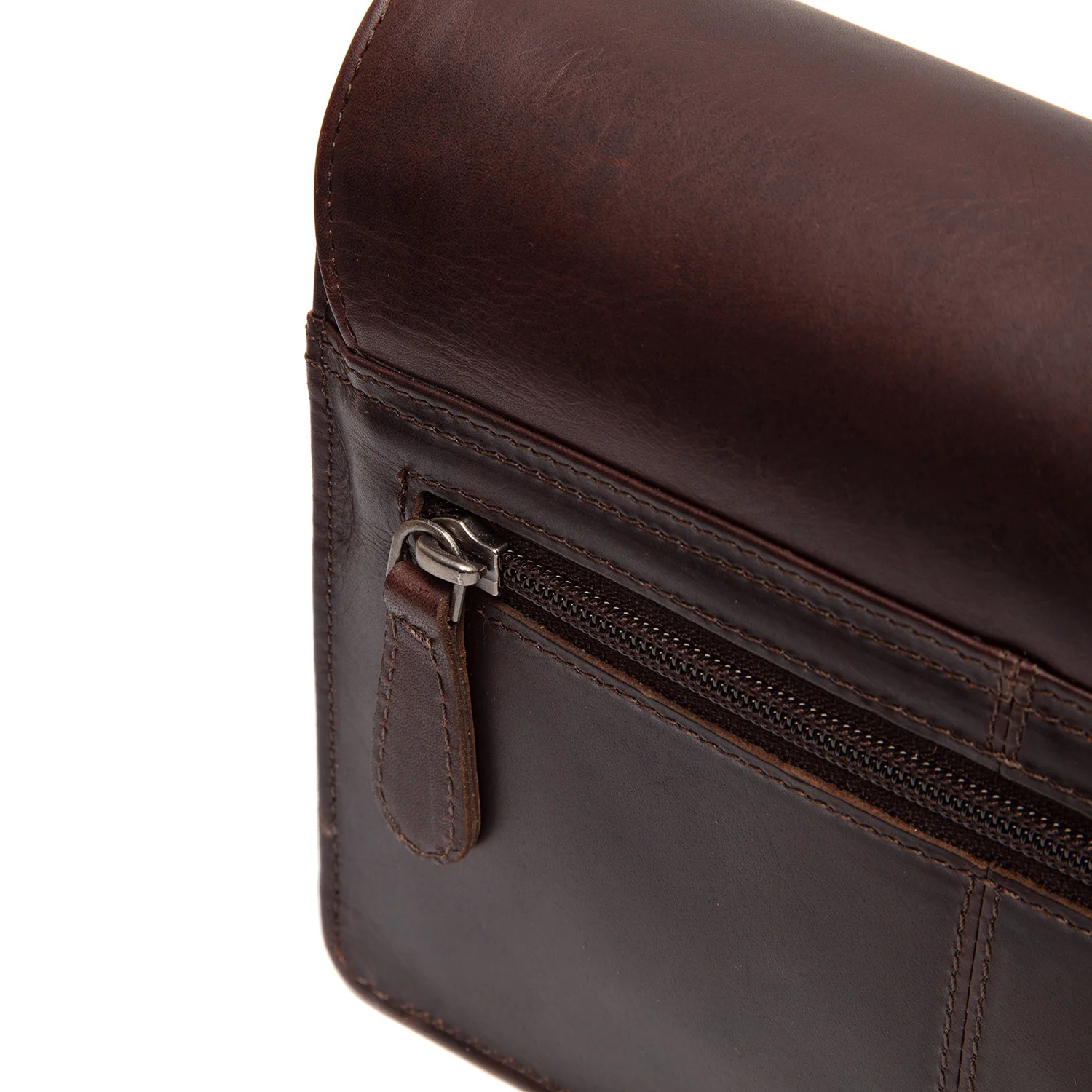 Leather Crossbody Bag Brown Lucca - Image 5