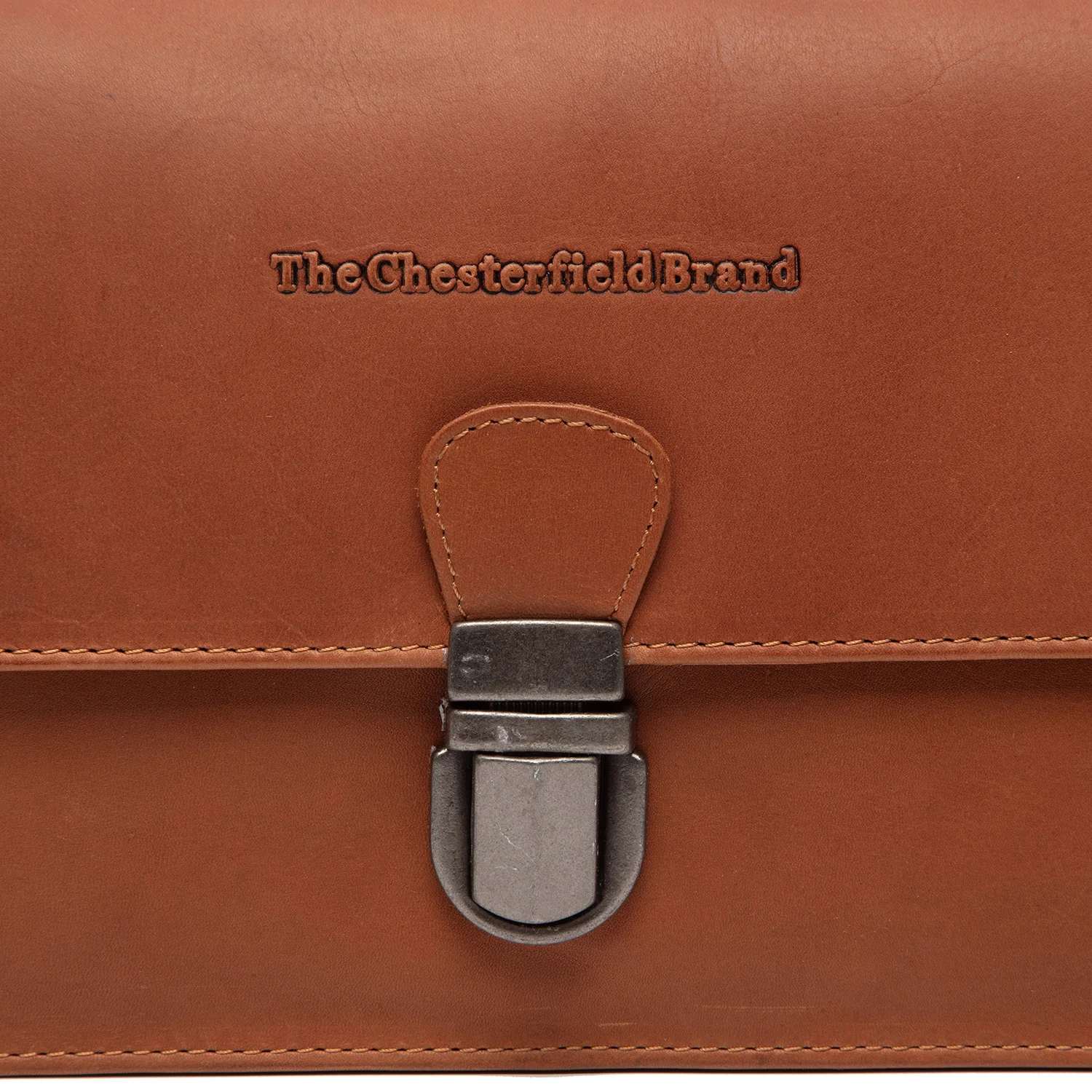 Leather Crossbody Bag Cognac Lucca - Image 3