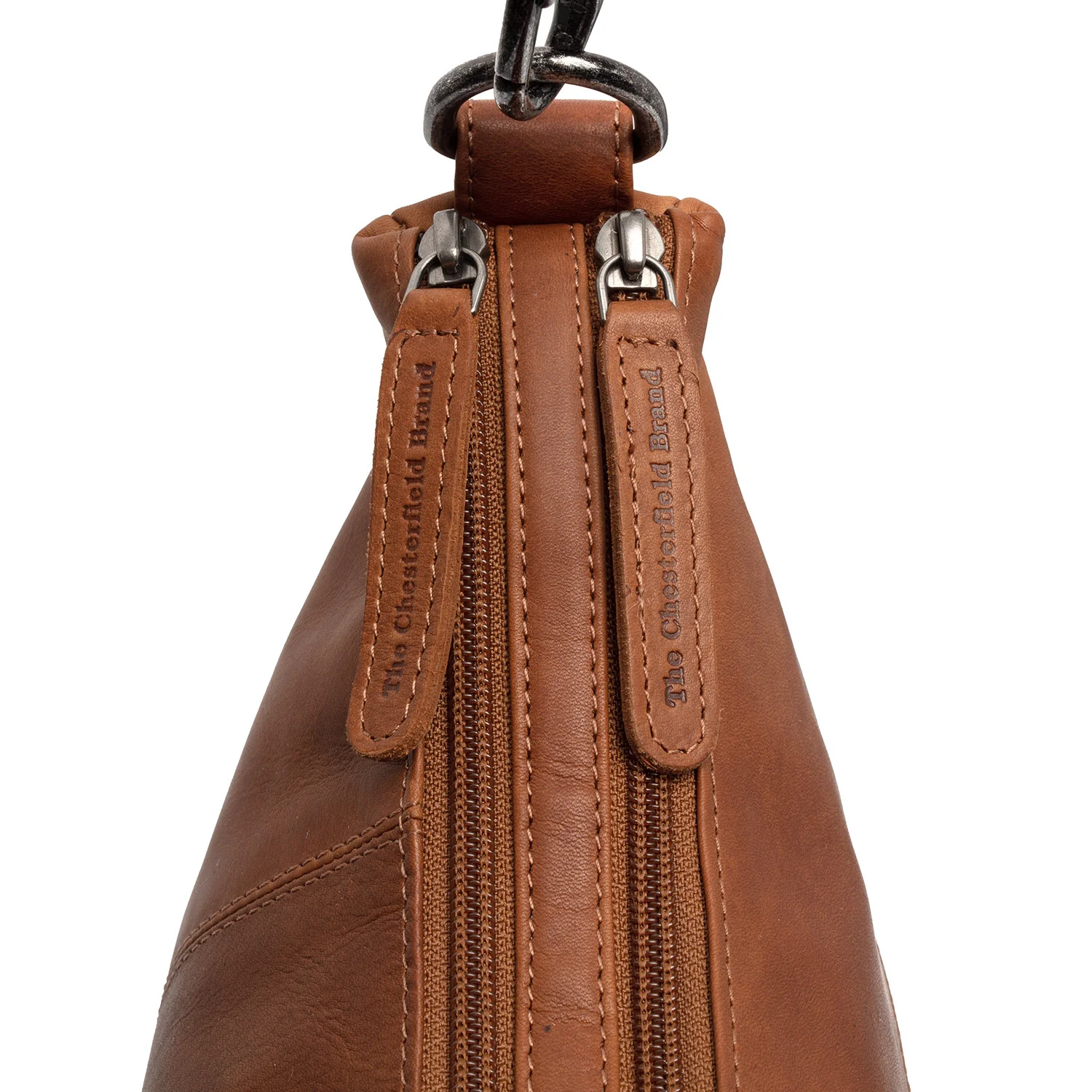 Leather Shoulder Bag Cognac Marle - Image 3