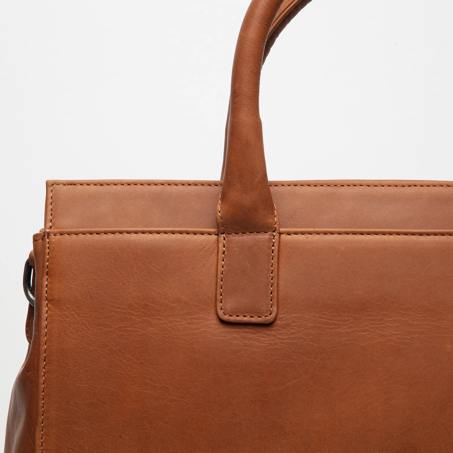 Leather Laptop Bag Cognac Rivera - Image 3