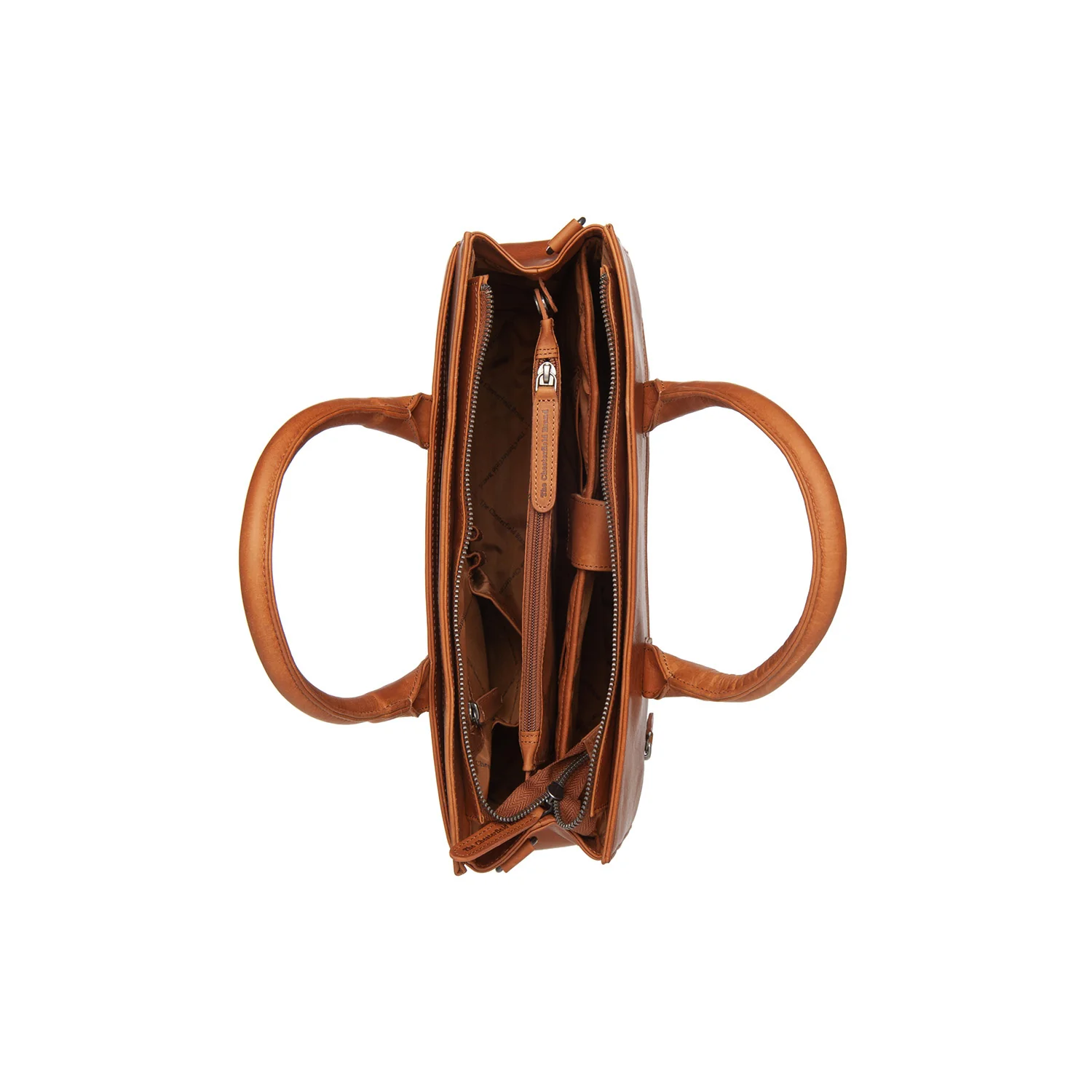 Leather Laptop Bag Cognac Rivera - Image 4