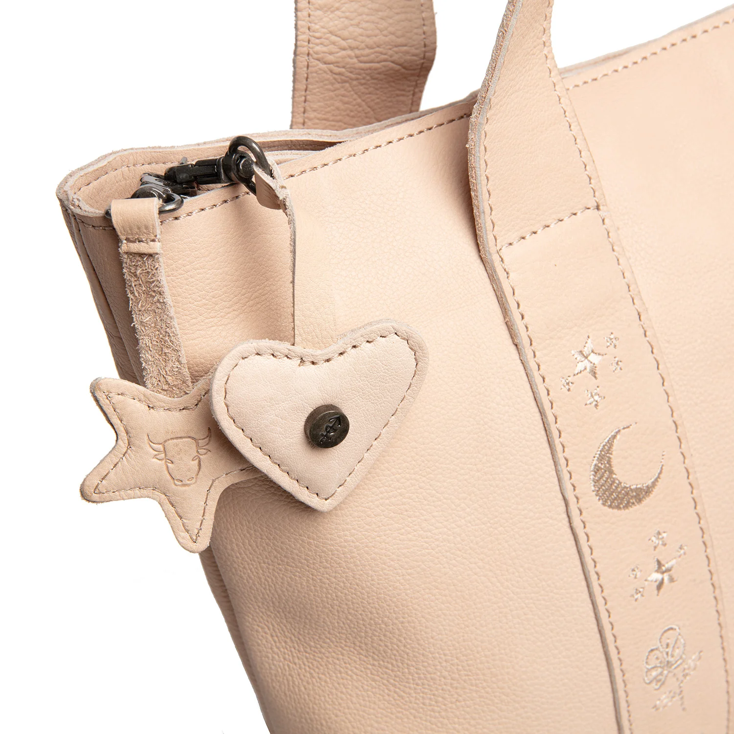 Leather Tote Bag Beige Heatherly - Image 4