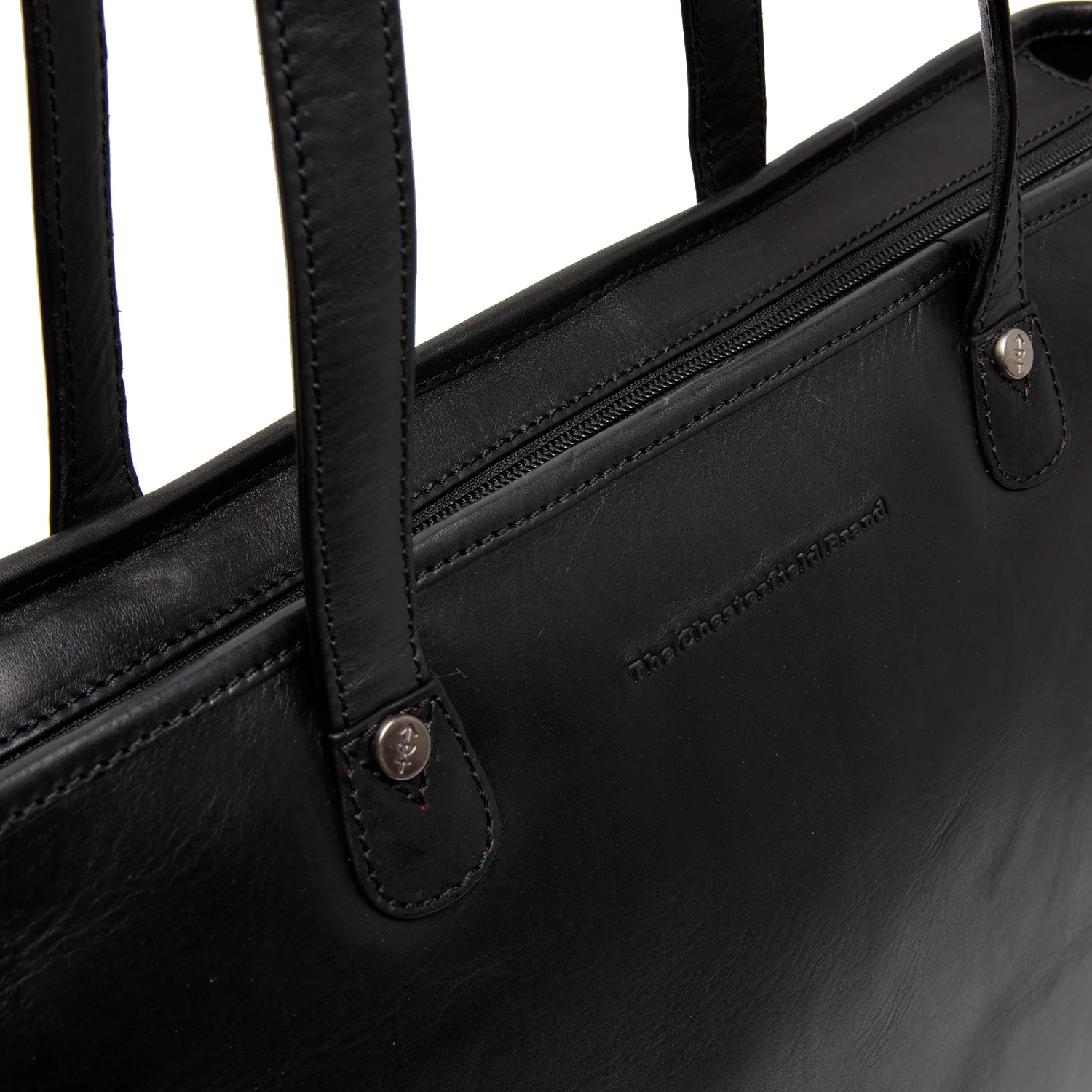 Leather Tote Bag Black Astano - Image 4