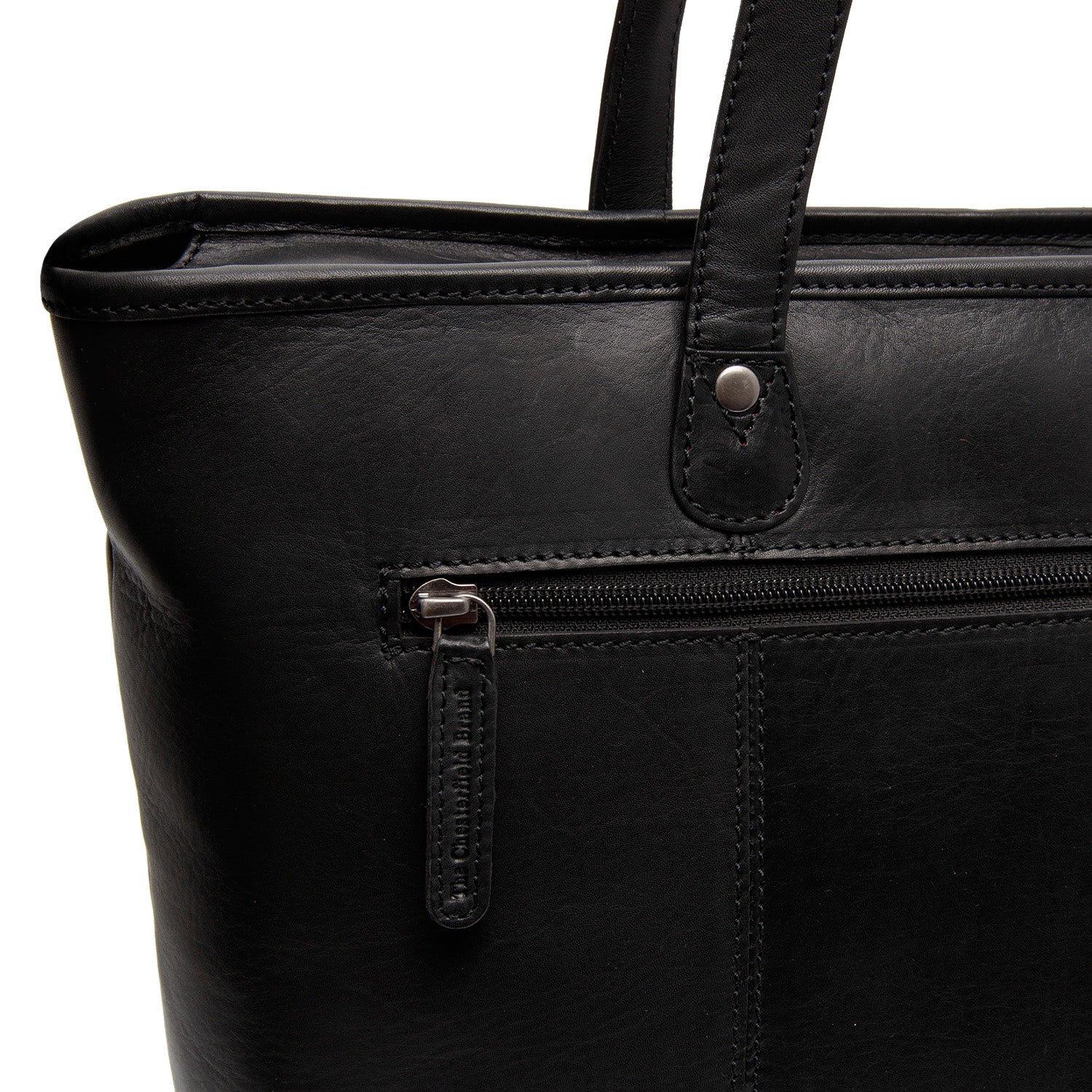 Leather Tote Bag Black Astano - Image 7
