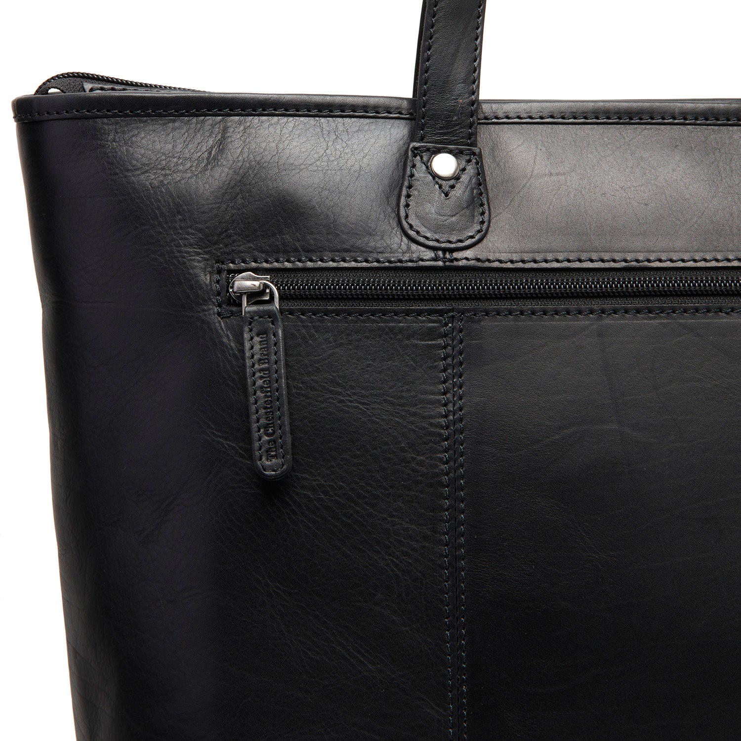 Leather Tote Bag Black Ferrera - Image 7