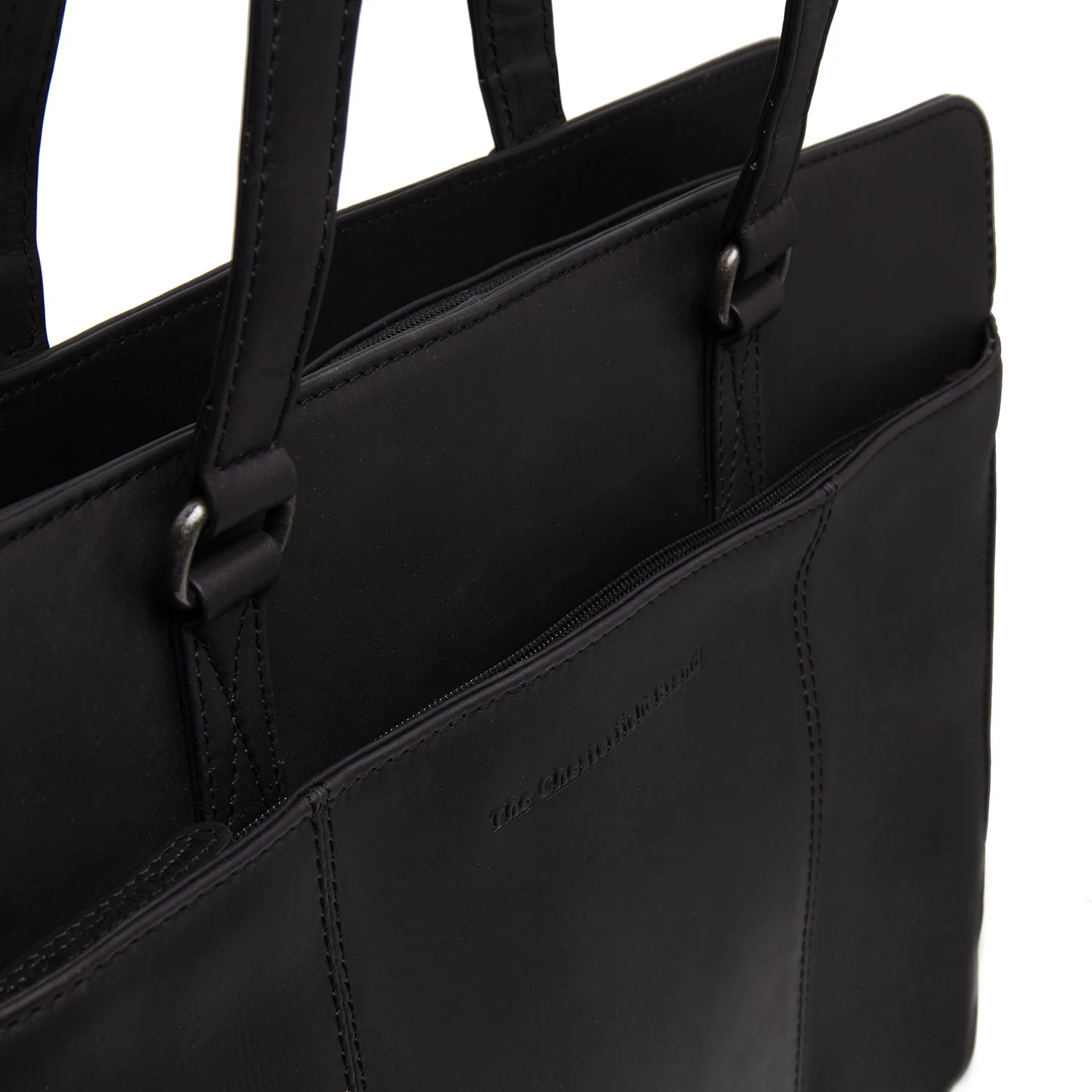 Leather Shoulder Bag Black Fidenza - Image 3